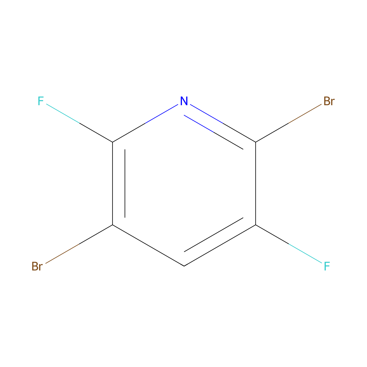 2,5-Dibromo-3,6-difluoropyridine molecular structure, CAS 2919955-09-0