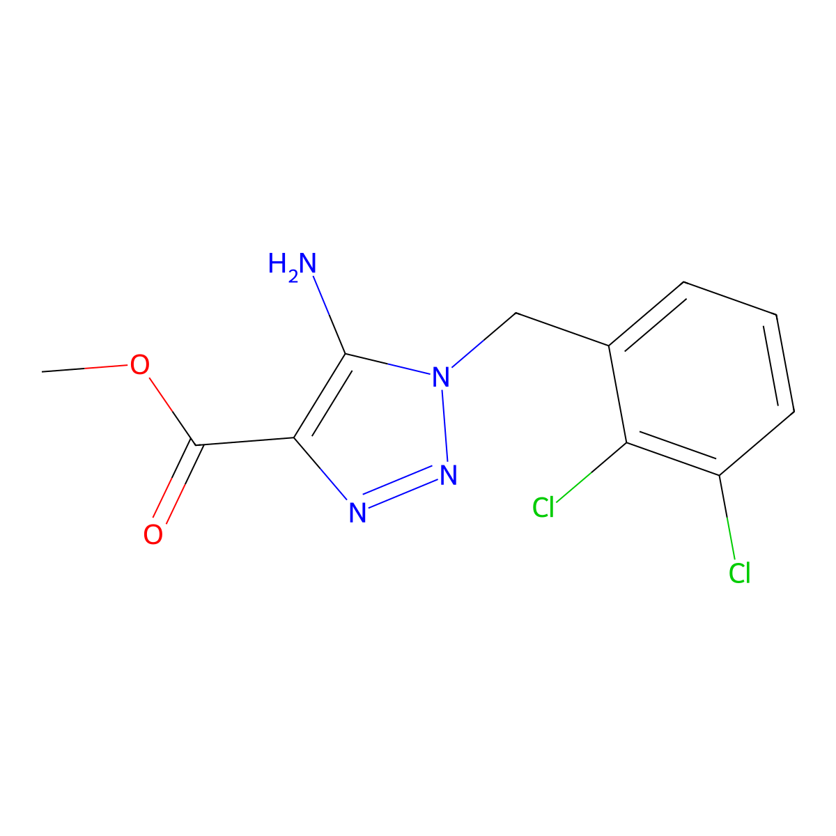 methyl 5-amino-1-[(2,3-dichlorophenyl)methyl]-1H-1,2,3-triazole-4-carboxylate molecular structure, CAS 2919955-10-3