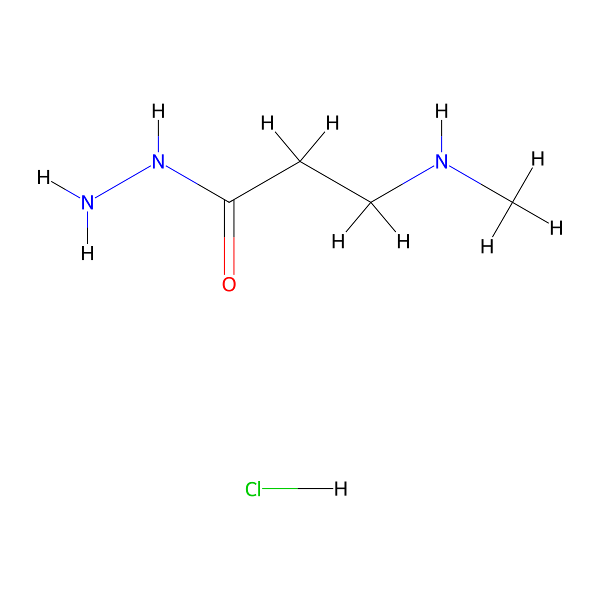3-(Methylamino)propanehydrazide hydrochloride molecular structure, CAS 2919955-15-8