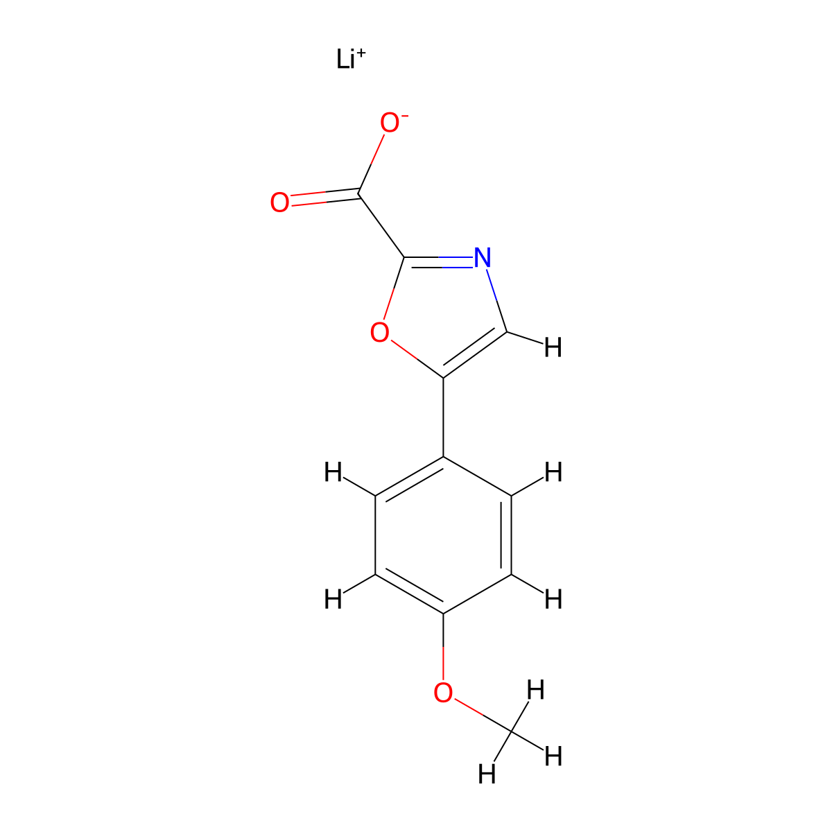 Lithium(1+)5-(4-methoxyphenyl)-1,3-oxazole-2-carboxylate molecular structure, CAS 2919955-21-6