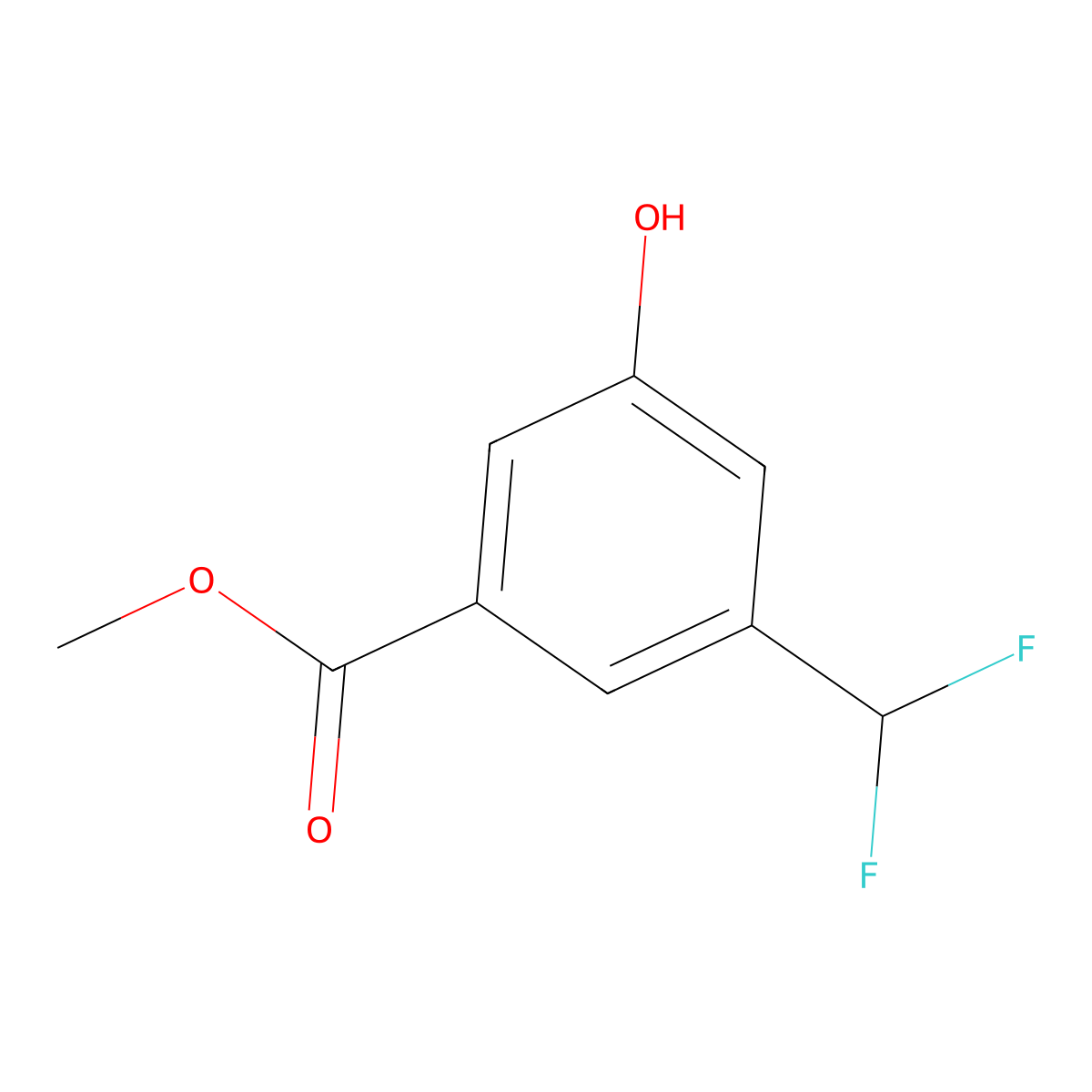 Methyl 3-(difluoromethyl)-5-hydroxybenzoate molecular structure, CAS 2919955-22-7