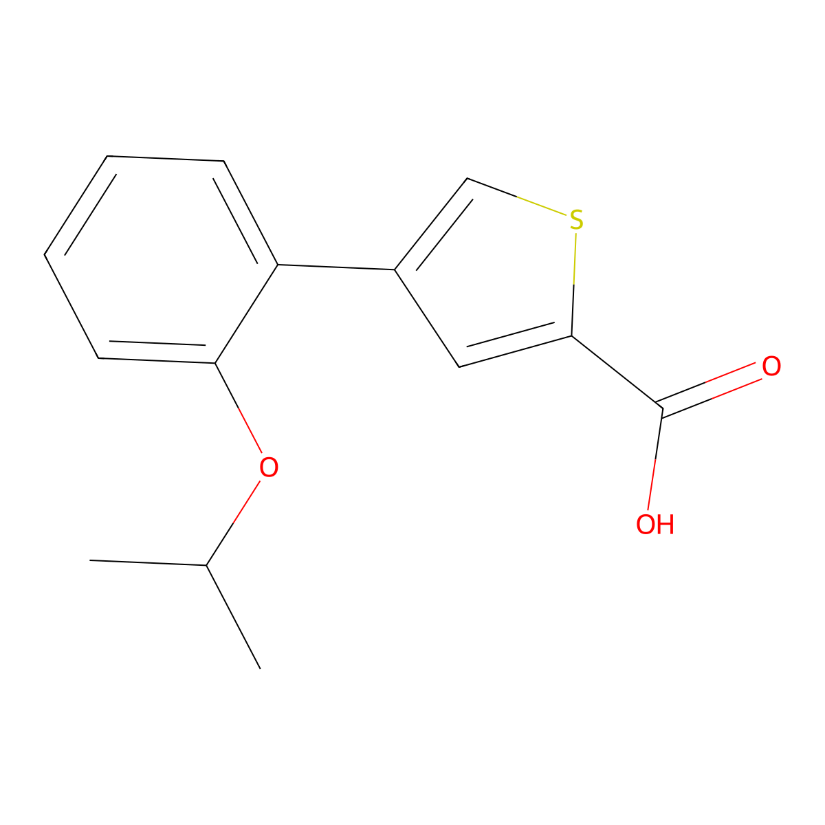 4-[2-(Propan-2-yloxy)phenyl]thiophene-2-carboxylic acid molecular structure, CAS 2919955-28-3