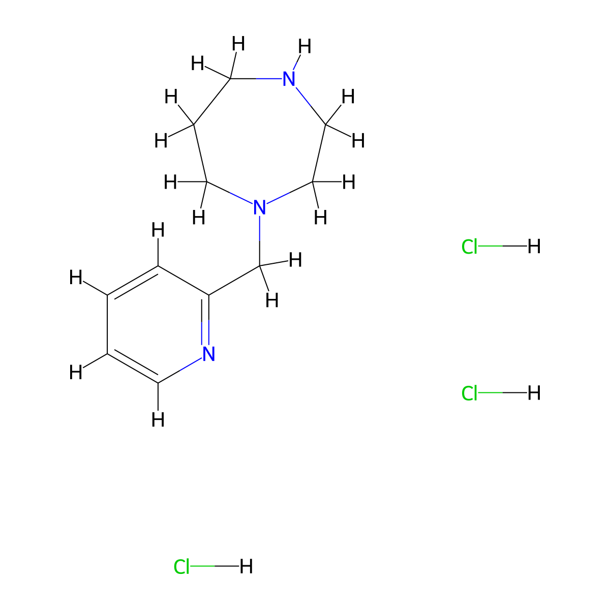 1-[(Pyridin-2-yl)methyl]-1,4-diazepane trihydrochloride molecular structure, CAS 2919955-29-4