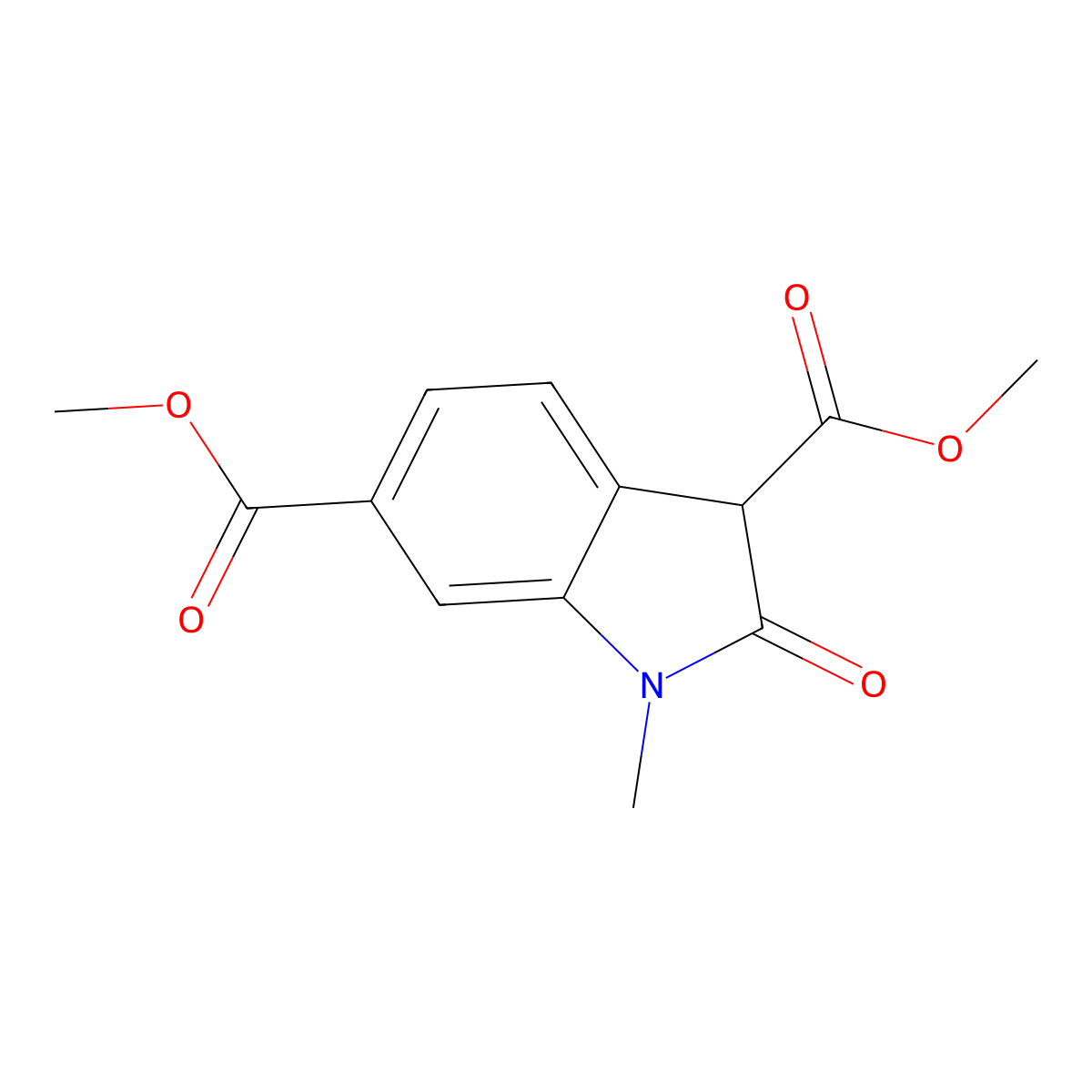 3,6-dimethyl 1-methyl-2-oxo-2,3-dihydro-1H-indole-3,6-dicarboxylate molecular structure, CAS 2919955-37-4