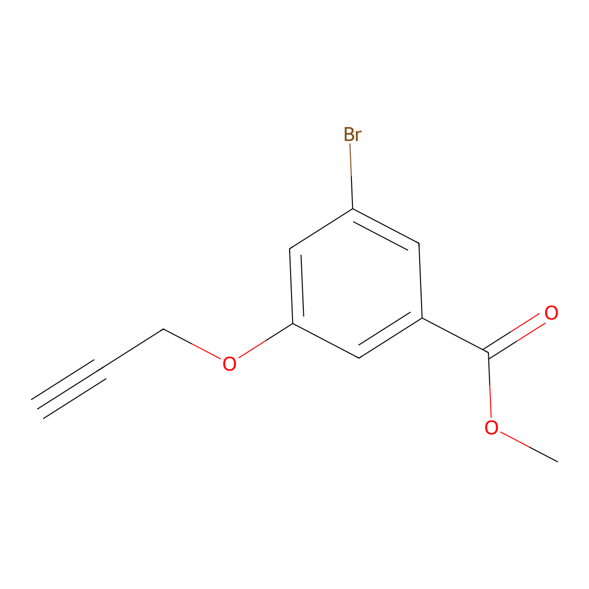 Methyl 3-bromo-5-(prop-2-yn-1-yloxy)benzoate molecular structure, CAS 2919955-39-6