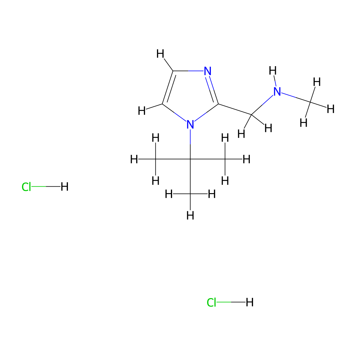 [(1-tert-butyl-1H-imidazol-2-yl)methyl](methyl)amine dihydrochloride molecular structure, CAS 2919955-40-9