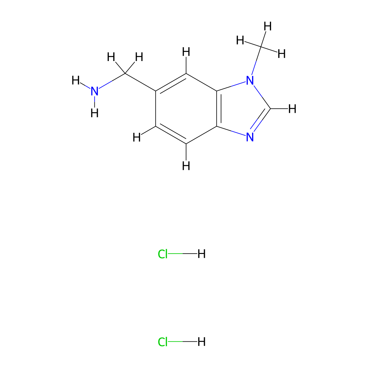 1-(1-methyl-1H-1,3-benzodiazol-6-yl)methanamine dihydrochloride molecular structure, CAS 2919955-43-2