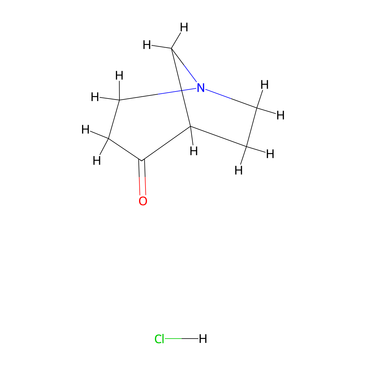 1-Azabicyclo[3.2.1]octan-4-one hydrochloride molecular structure, CAS 2919955-44-3