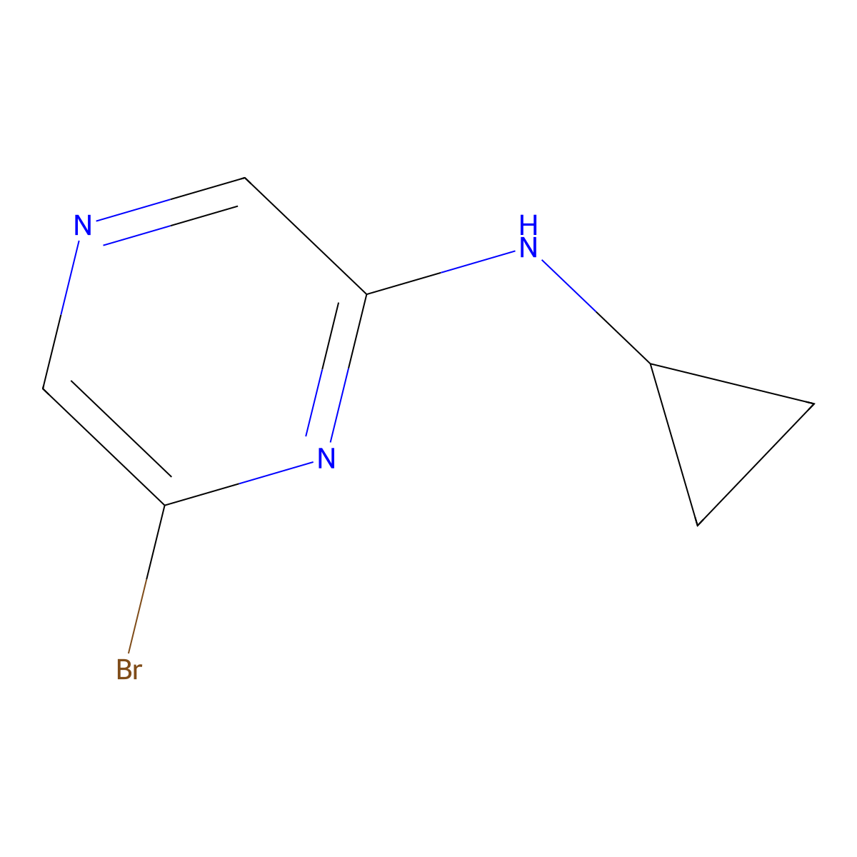 6-bromo-N-cyclopropylpyrazin-2-amine molecular structure, CAS 2919955-46-5