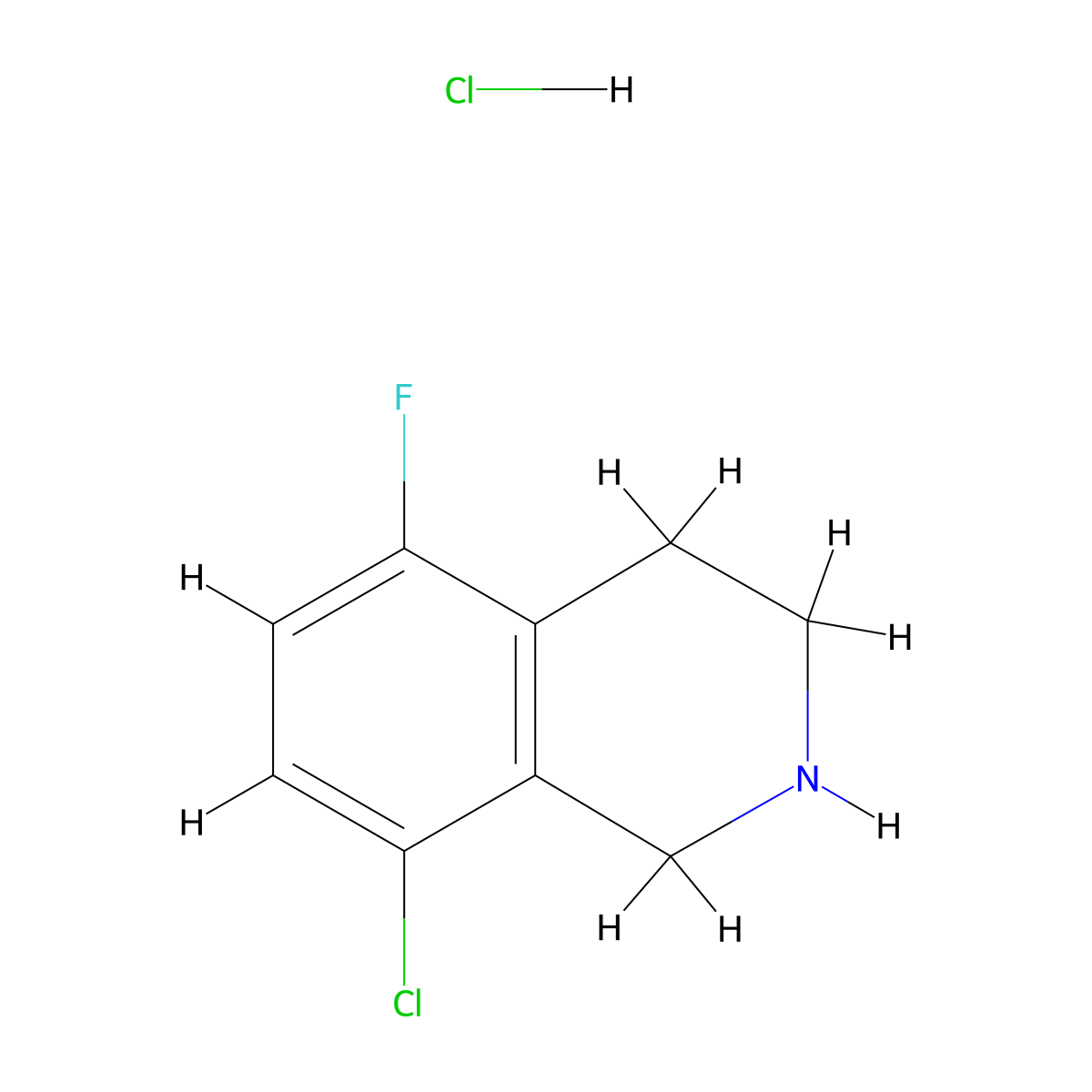 8-Chloro-5-fluoro-1,2,3,4-tetrahydroisoquinoline hydrochloride molecular structure, CAS 2919955-50-1