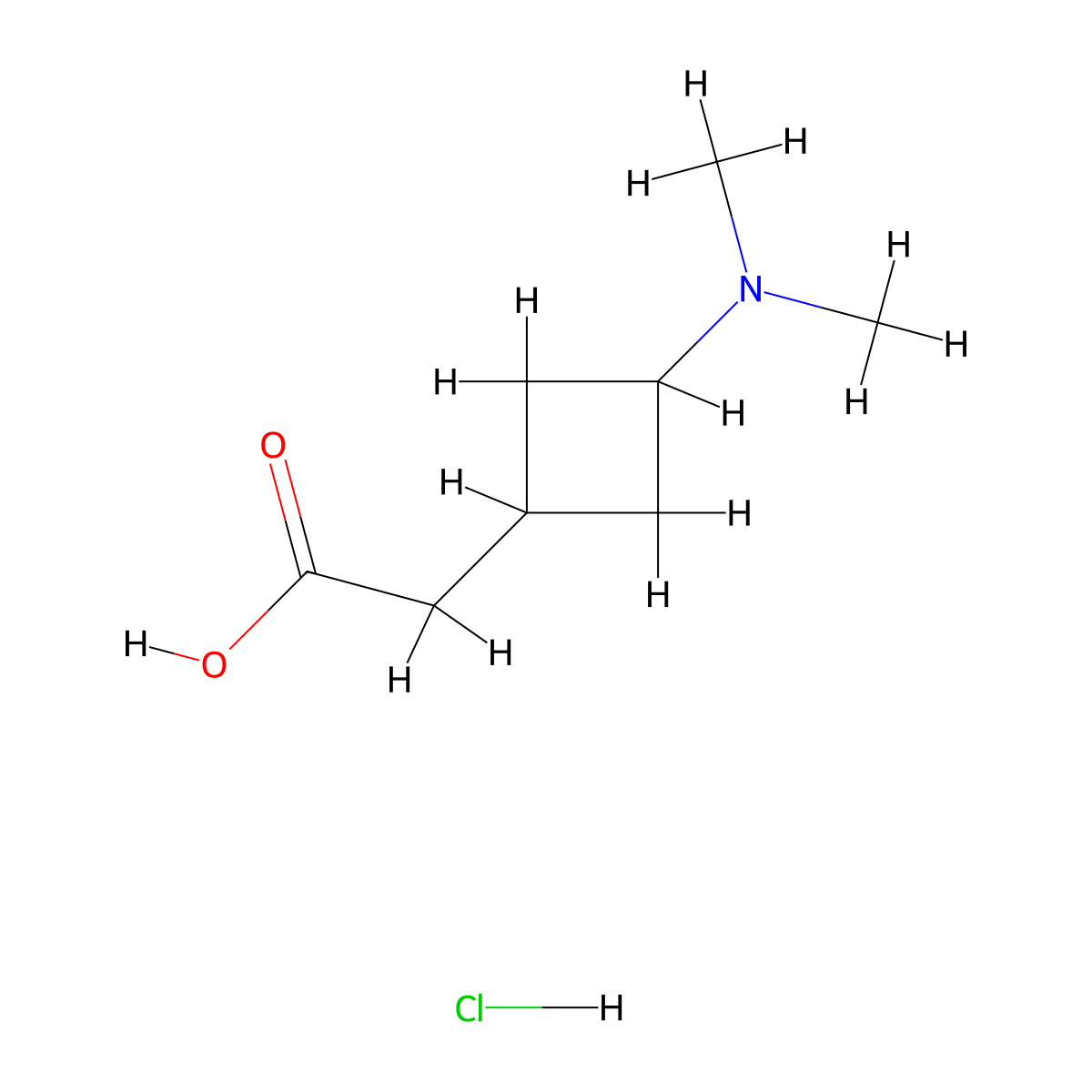 2-[3-(Dimethylamino)cyclobutyl]acetic acid hydrochloride molecular structure, CAS 2919955-52-3