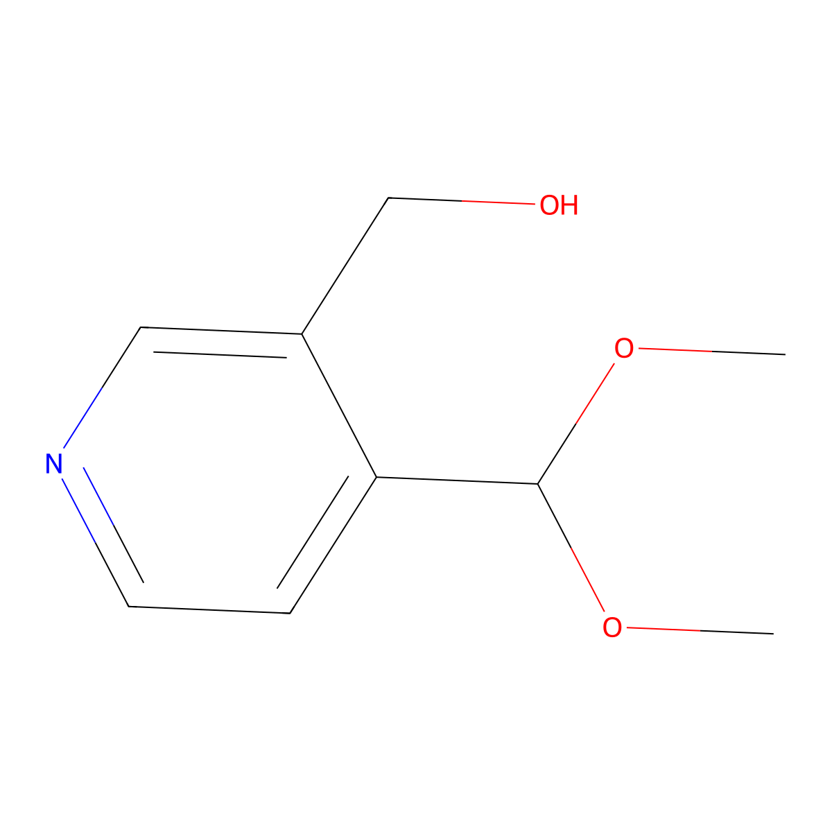 [4-(Dimethoxymethyl)pyridin-3-yl]methanol molecular structure, CAS 2919955-53-4