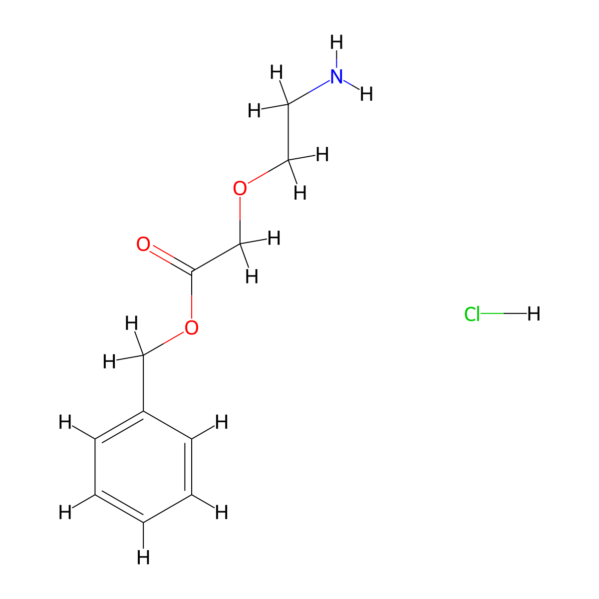 Benzyl 2-(2-aminoethoxy)acetate hydrochloride molecular structure, CAS 2919955-54-5