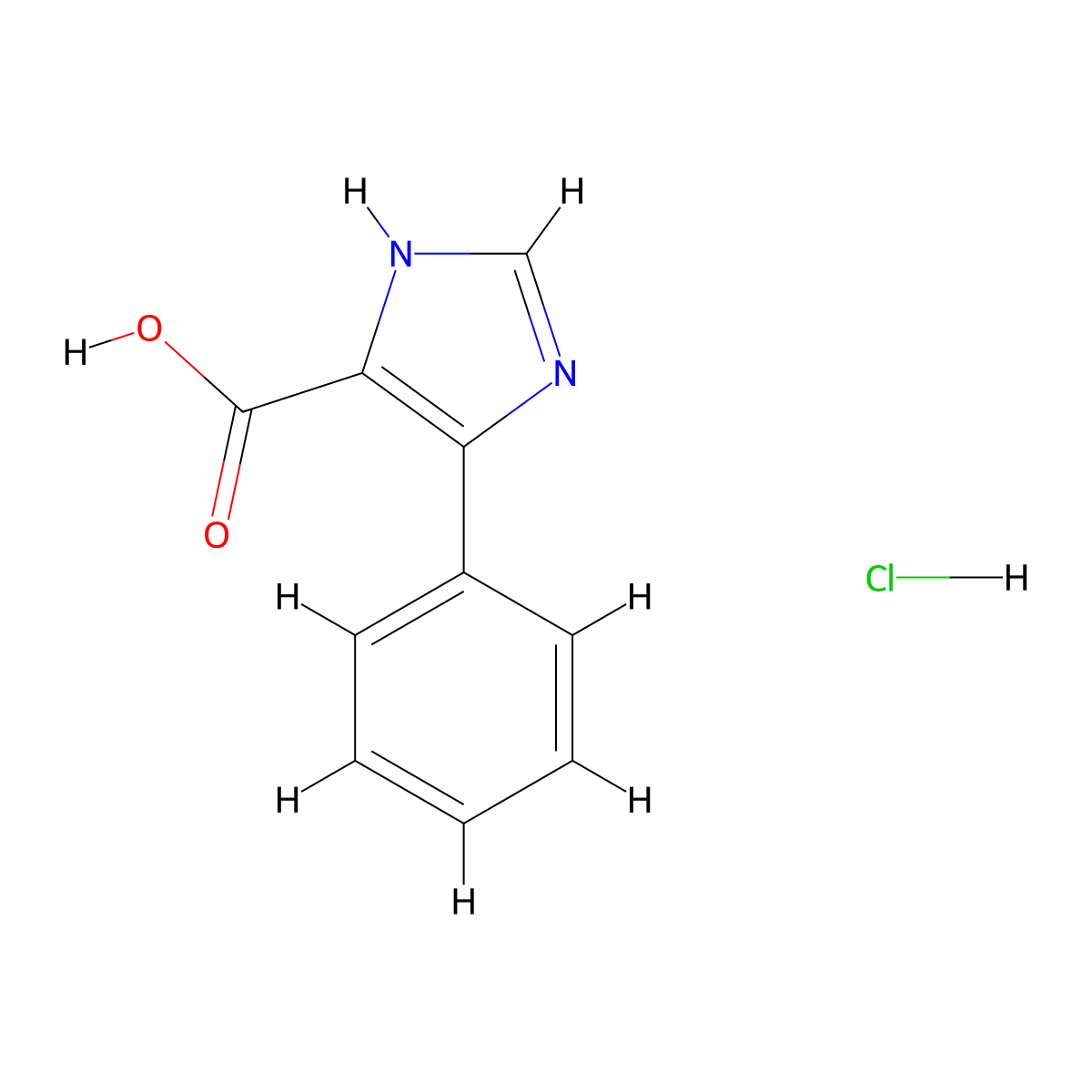 4-phenyl-1H-imidazole-5-carboxylic acid hydrochloride molecular structure, CAS 2919955-57-8