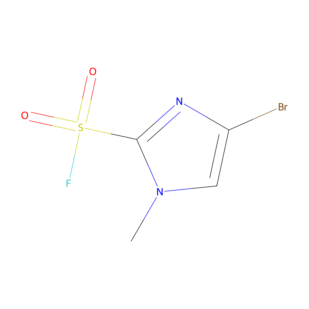 4-bromo-1-methyl-1H-imidazole-2-sulfonyl fluoride molecular structure, CAS 2919955-59-0