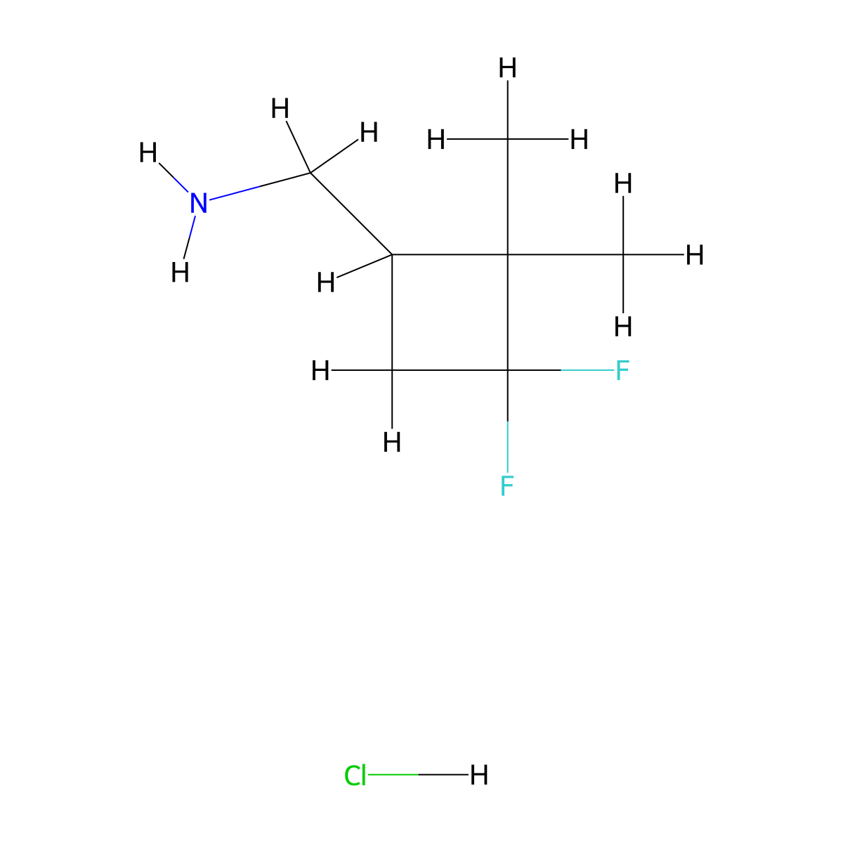 1-(3,3-Difluoro-2,2-dimethylcyclobutyl)methanamine hydrochloride molecular structure, CAS 2919955-61-4