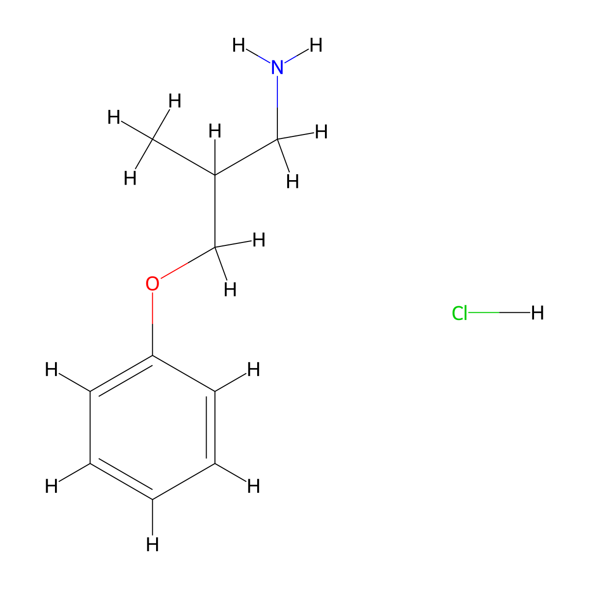 2-Methyl-3-phenoxypropan-1-amine hydrochloride molecular structure, CAS 2919955-63-6