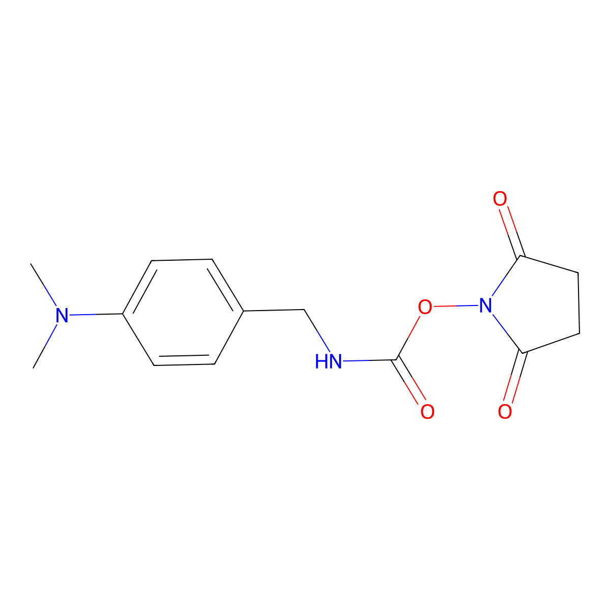2,5-dioxopyrrolidin-1-yl N-{[4-(dimethylamino)phenyl]methyl}carbamate molecular structure, CAS 2919955-64-7