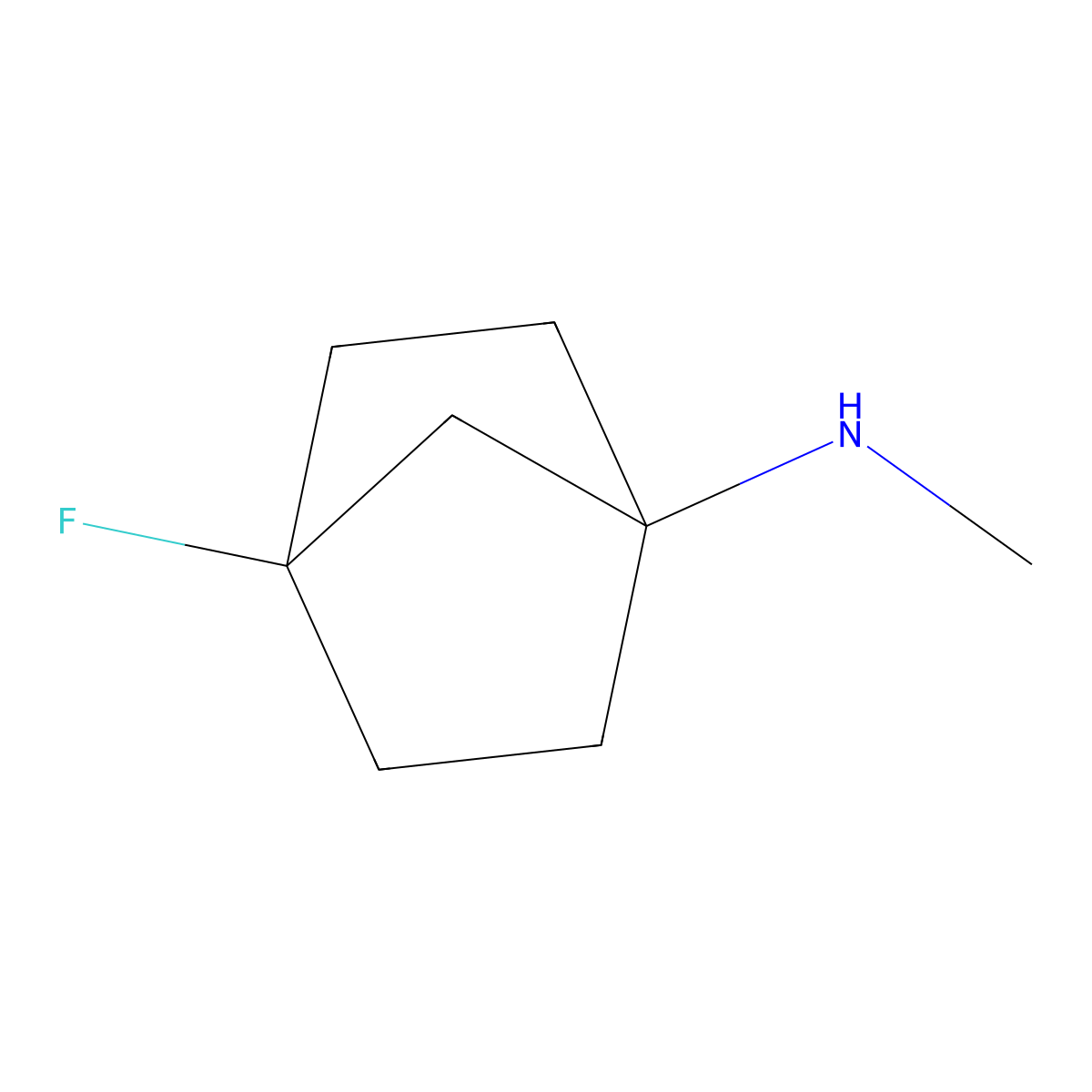 4-fluoro-N-methylbicyclo[2.2.1]heptan-1-amine molecular structure, CAS 2919955-68-1