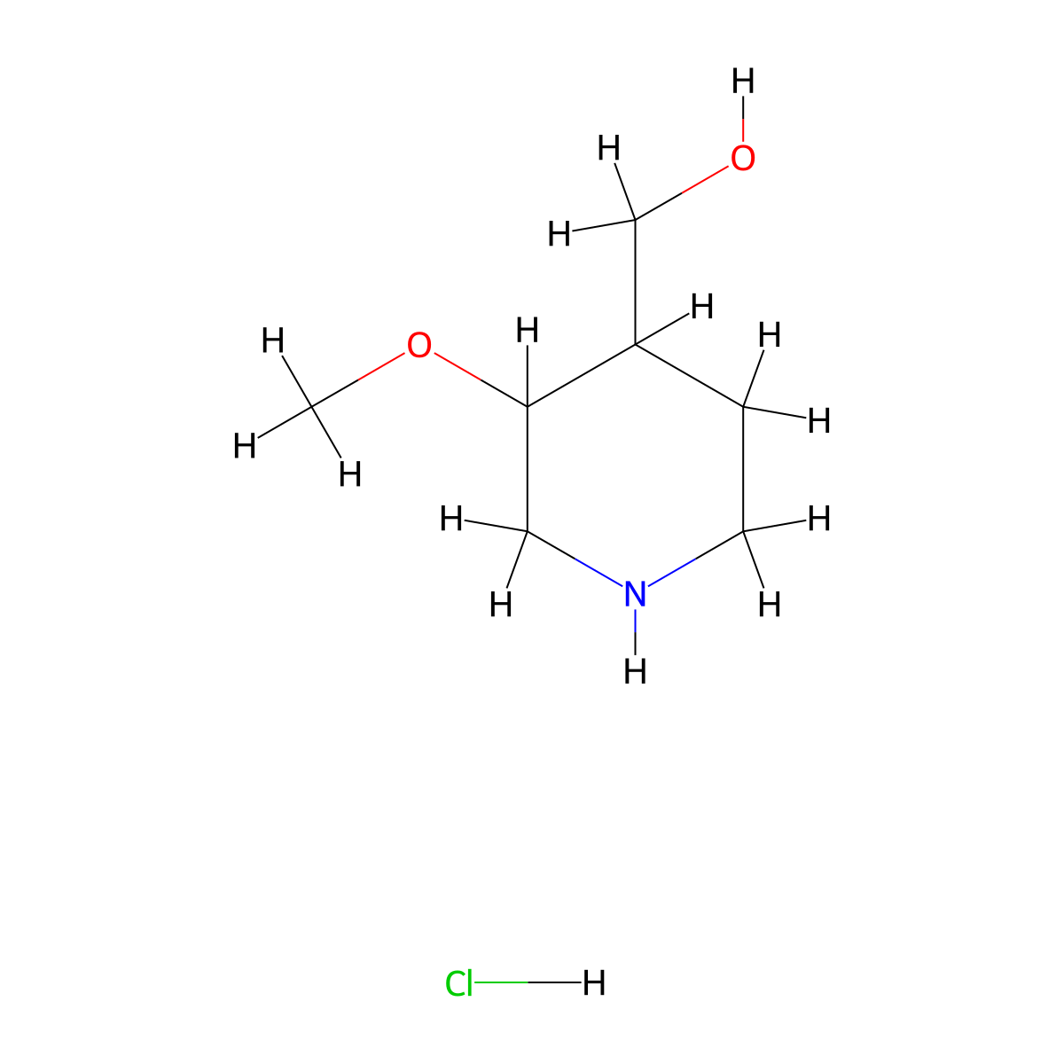 (3-Methoxypiperidin-4-yl)methanol hydrochloride molecular structure, CAS 2919955-70-5