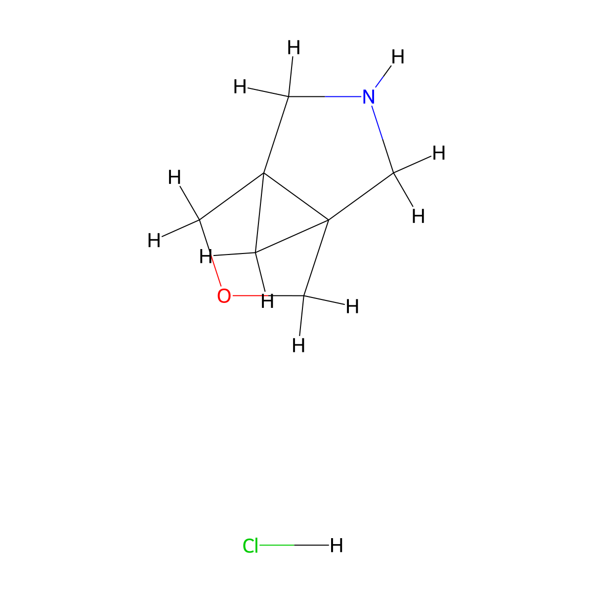 3-Oxa-7-azatricyclo[3.3.1.0,1,5]nonane hydrochloride molecular structure, CAS 2919955-71-6