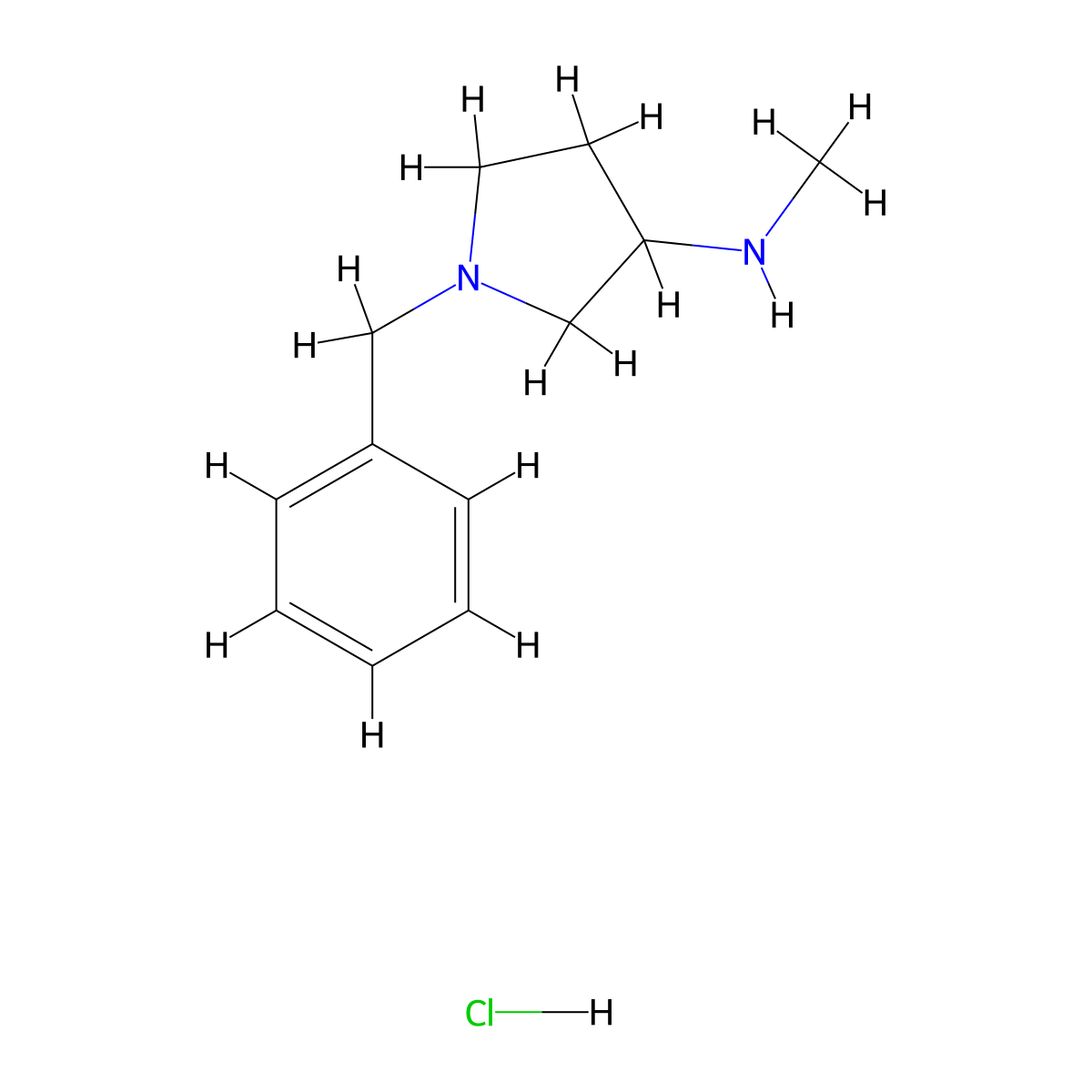 1-benzyl-N-methylpyrrolidin-3-amine hydrochloride molecular structure, CAS 2919955-89-6