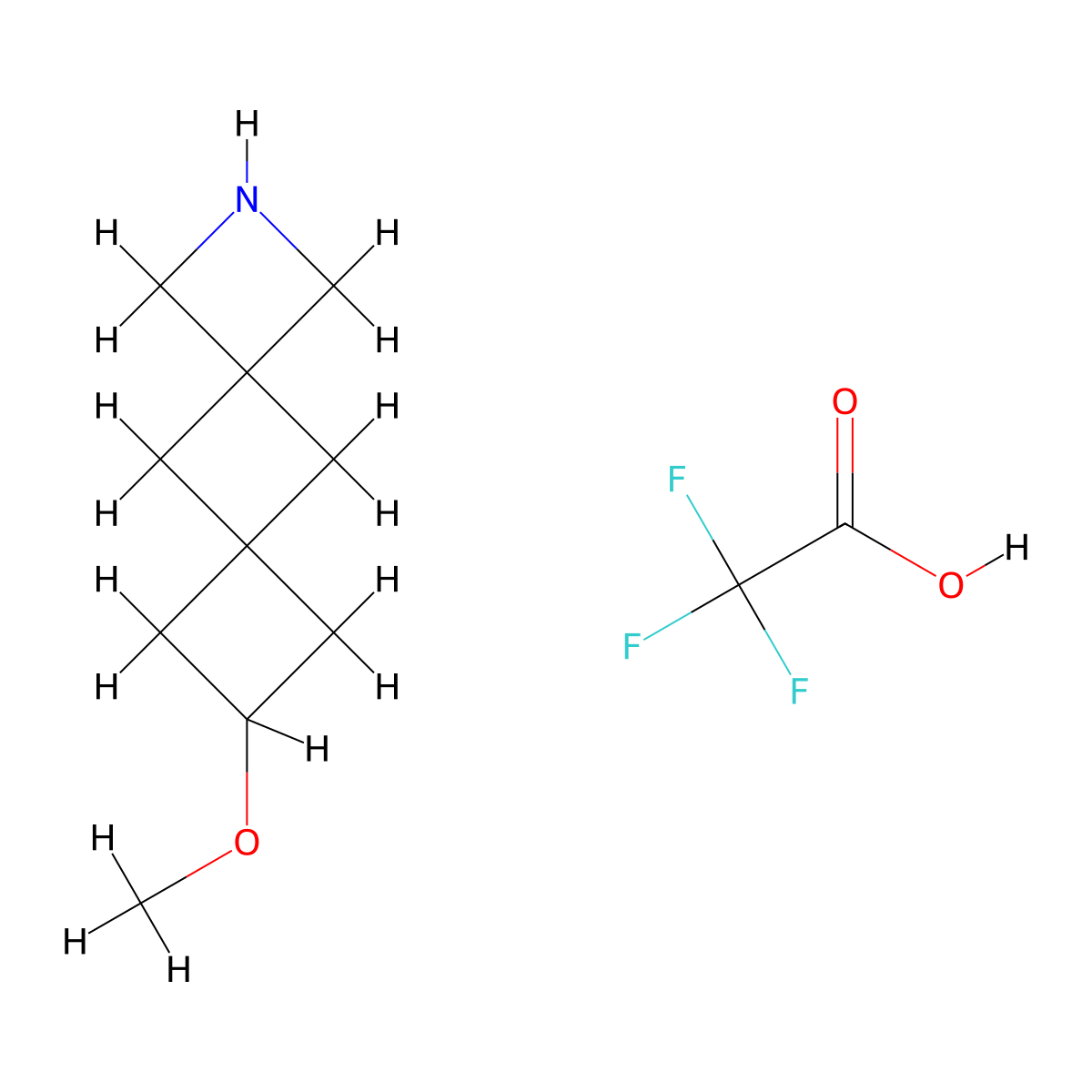 8-Methoxy-2-azadispiro[3.1.3^{6}.1^{4}]decane, trifluoroacetic acid molecular structure, CAS 2919956-05-9