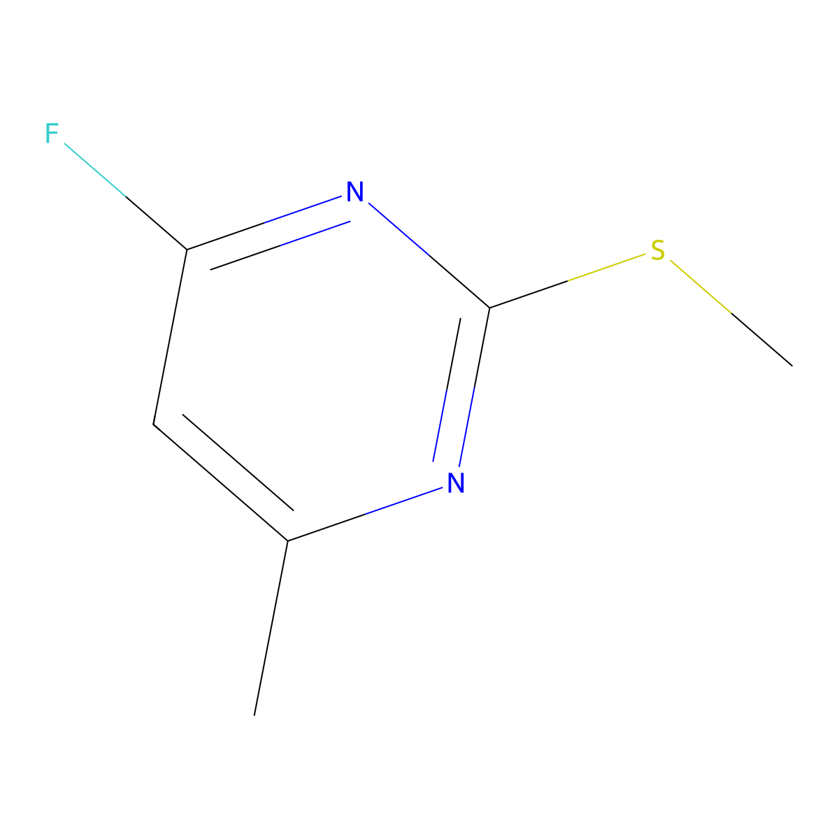 4-Fluoro-6-methyl-2-(methylsulfanyl)pyrimidine molecular structure, CAS 2919956-06-0