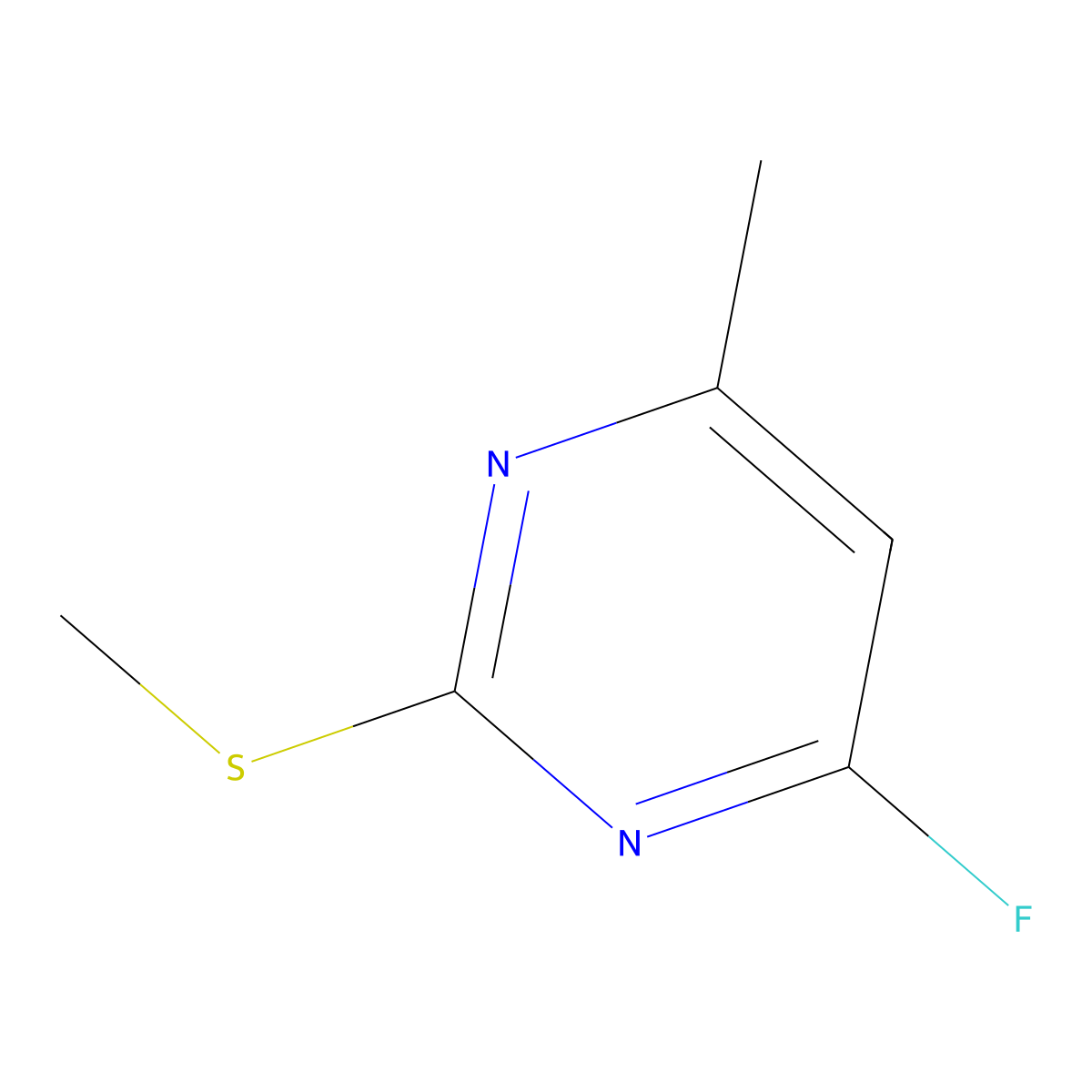 4-Fluoro-6-methyl-2-(methylsulfanyl)pyrimidine molecular structure, CAS 2919956-06-0