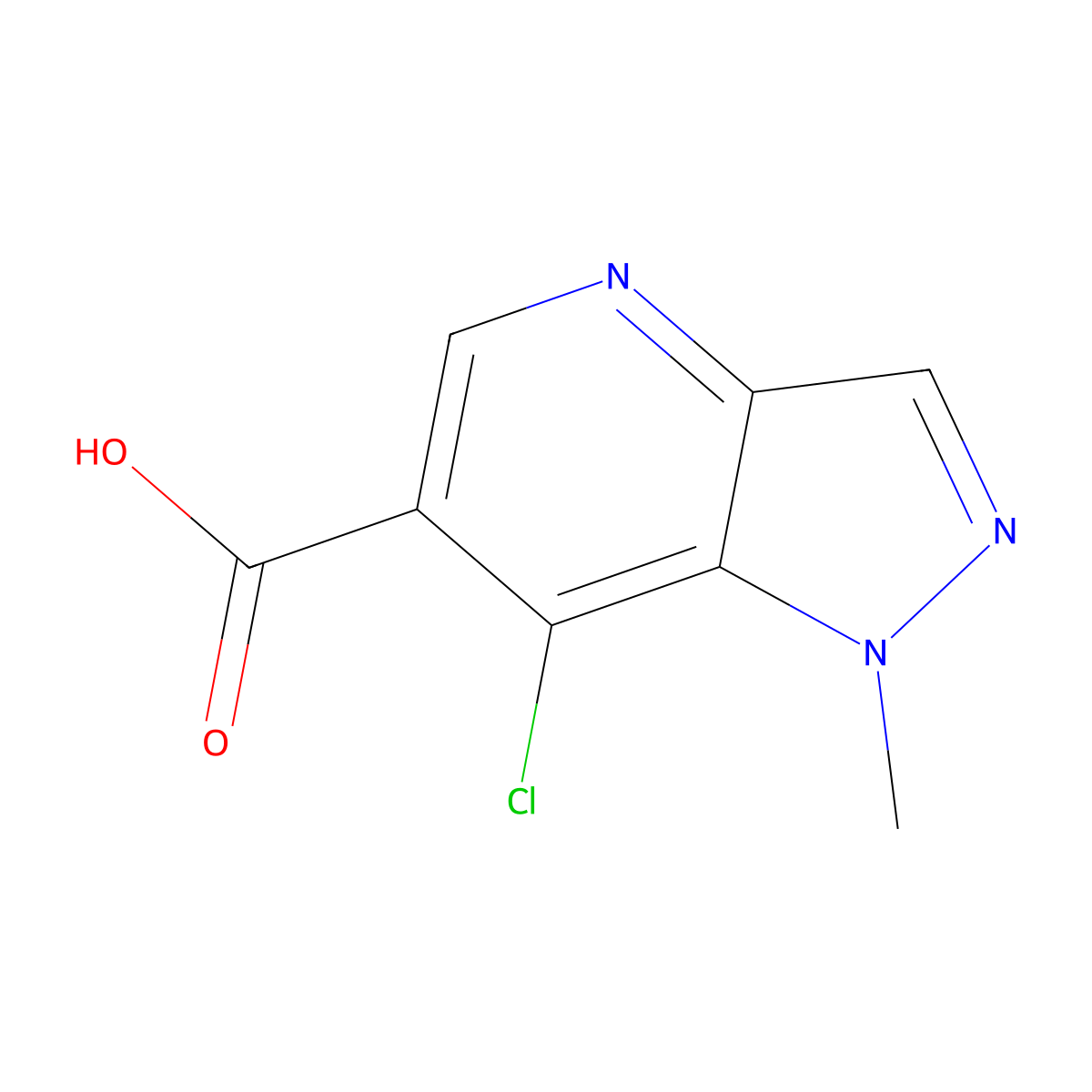 7-chloro-1-methyl-1H-pyrazolo[4,3-b]pyridine-6-carboxylic acid molecular structure, CAS 2919956-08-2