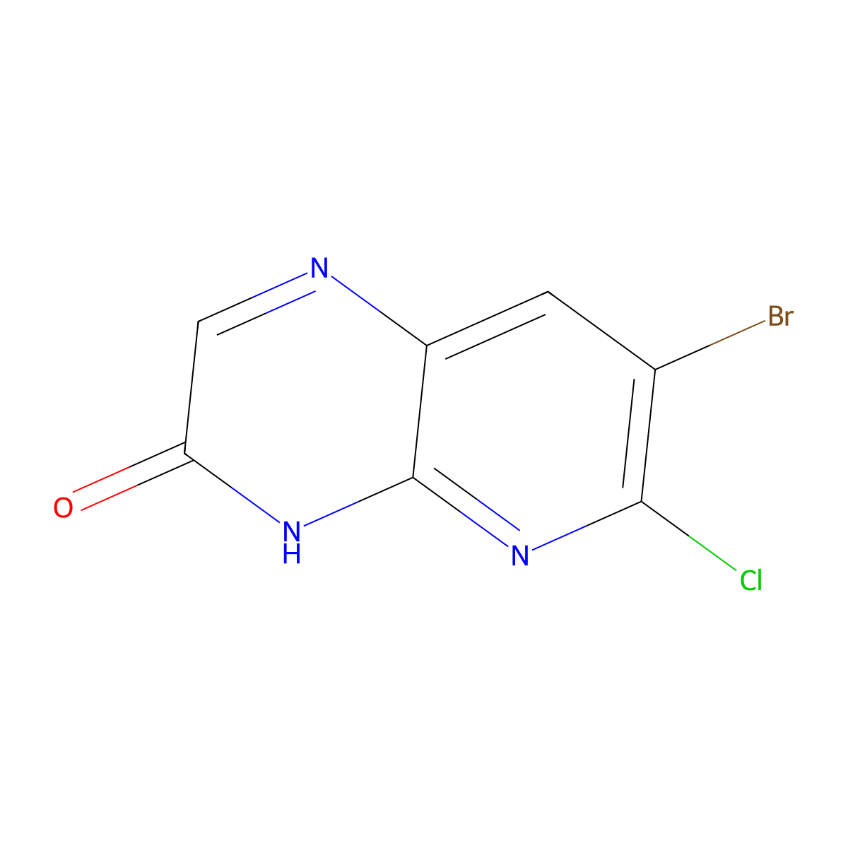 7-bromo-6-chloro-3H,4H-pyrido[2,3-b]pyrazin-3-one molecular structure, CAS 2919956-10-6