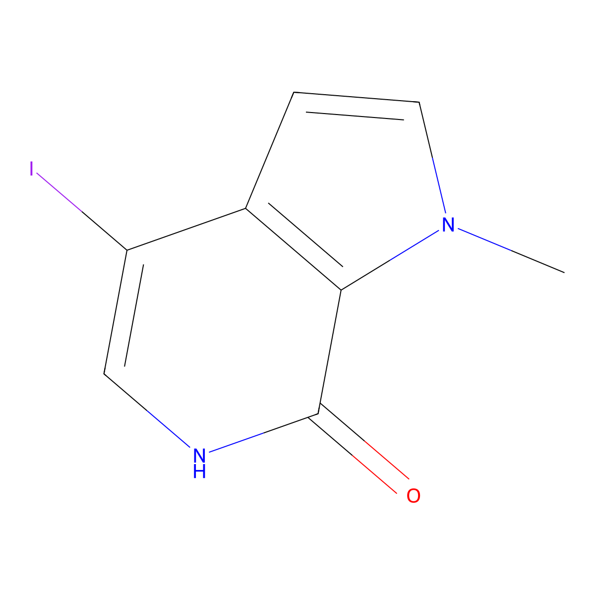 4-iodo-1-methyl-1H,6H,7H-pyrrolo[2,3-c]pyridin-7-one molecular structure, CAS 2919956-11-7