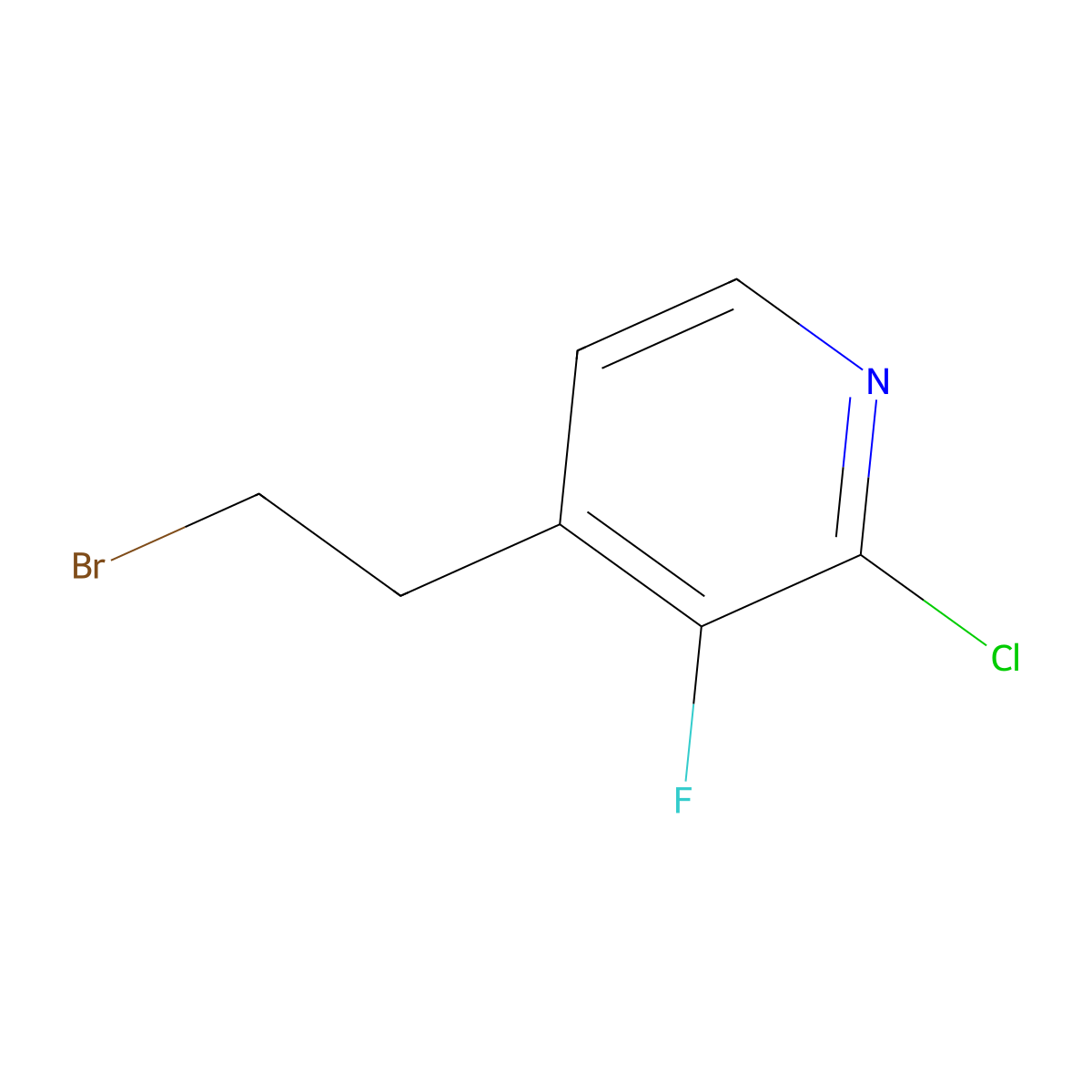 4-(2-Bromoethyl)-2-chloro-3-fluoropyridine molecular structure, CAS 2919961-70-7