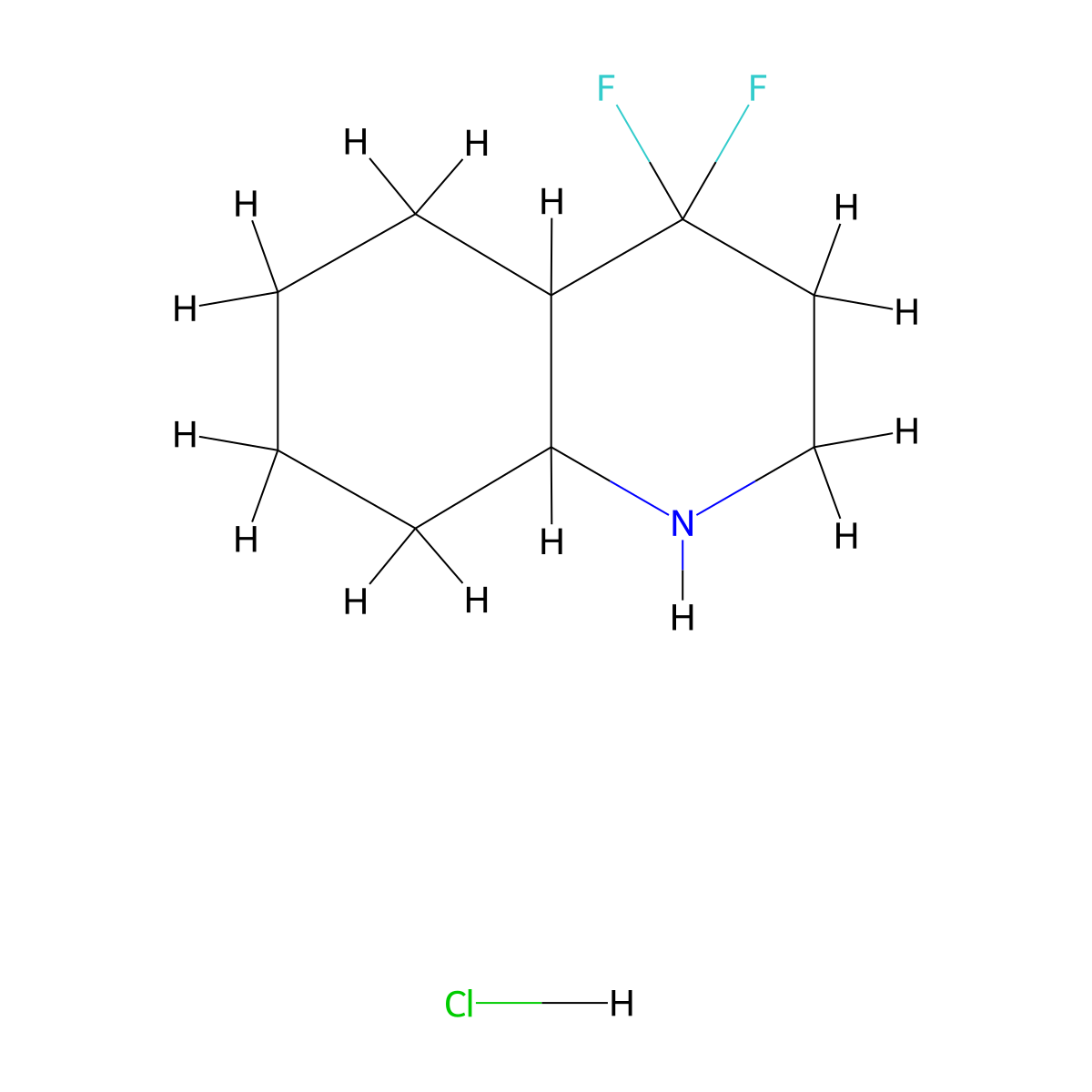 4,4-Difluoro-decahydroquinoline hydrochloride molecular structure, CAS 2919961-71-8