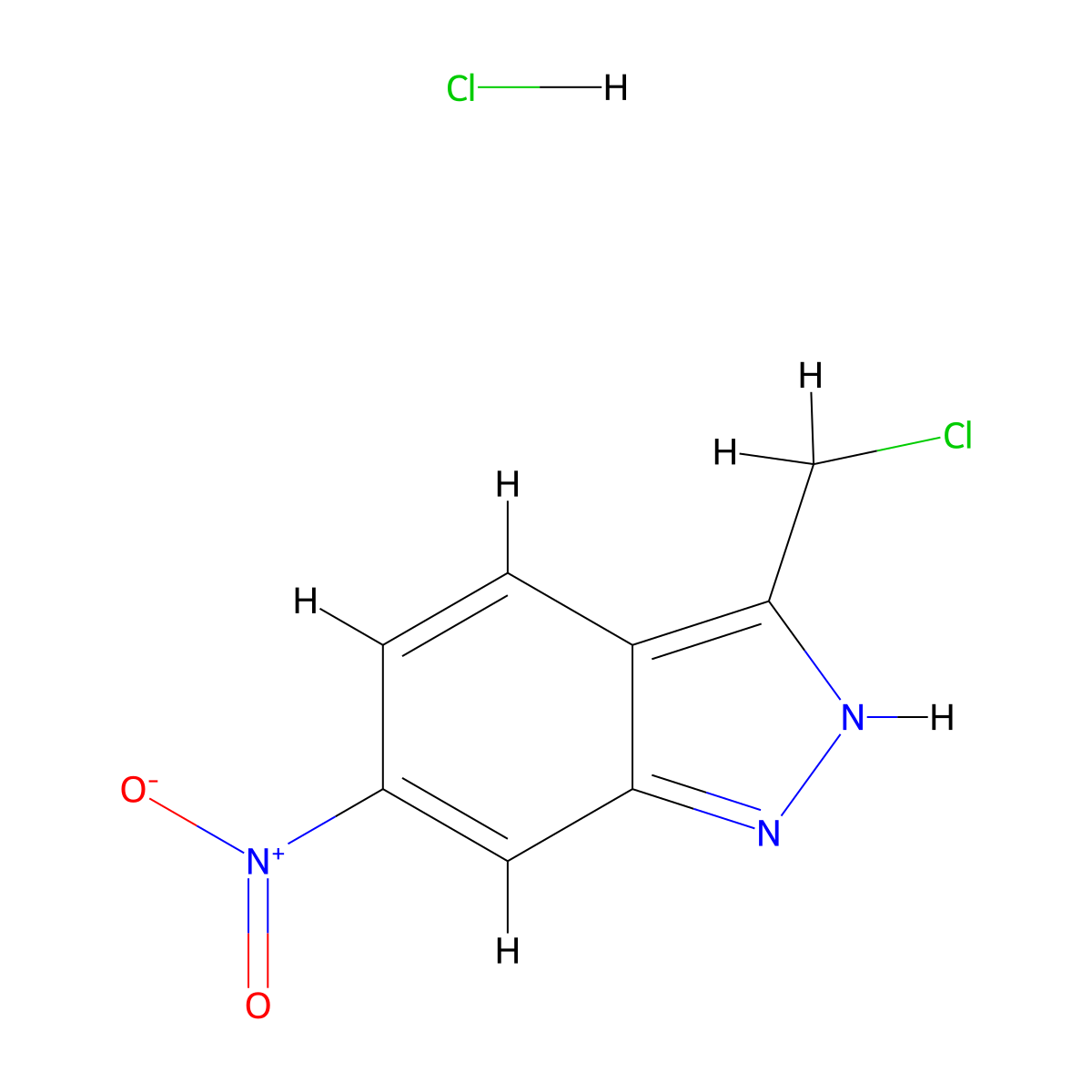 3-(chloromethyl)-6-nitro-1H-indazole hydrochloride molecular structure, CAS 2919961-73-0