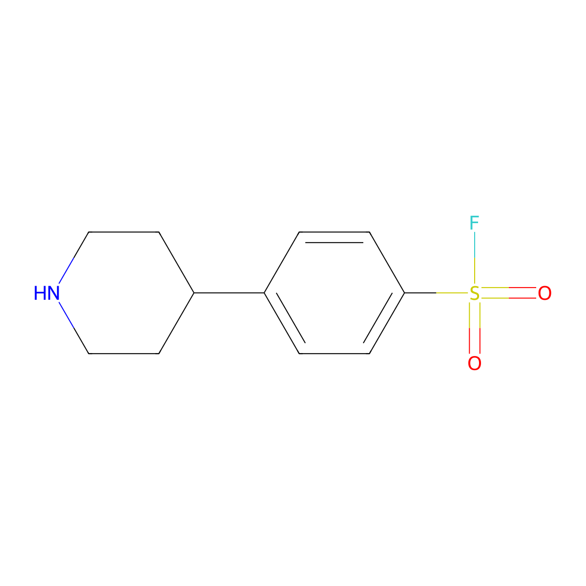 4-(Piperidin-4-yl)benzene-1-sulfonyl fluoride molecular structure, CAS 2919961-78-5