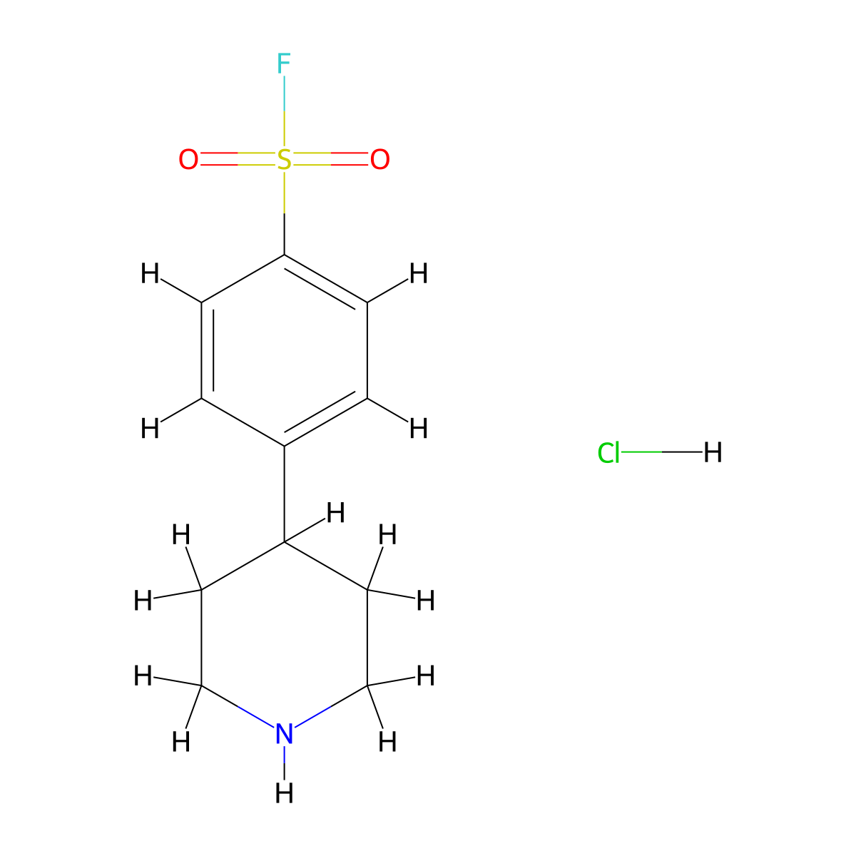 4-(Piperidin-4-yl)benzene-1-sulfonyl fluoride hydrochloride molecular structure, CAS 2919961-79-6