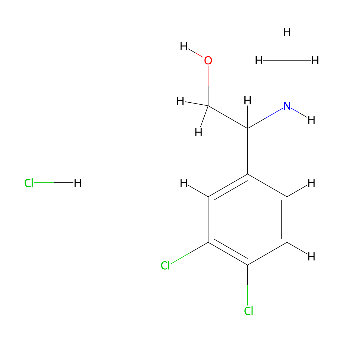 2-(3,4-Dichlorophenyl)-2-(methylamino)ethan-1-ol hydrochloride molecular structure, CAS 2919961-93-4