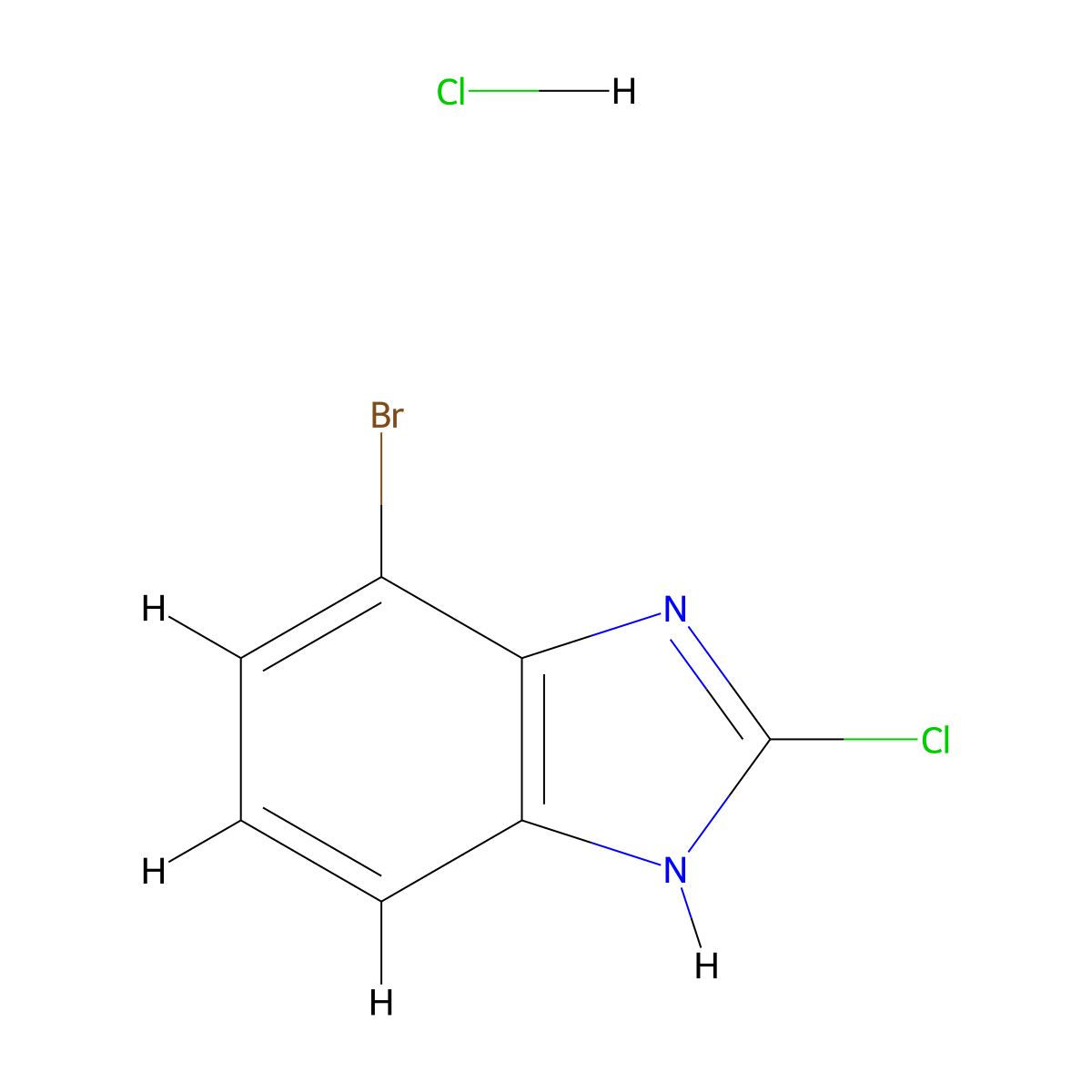 4-bromo-2-chloro-1H-1,3-benzodiazole hydrochloride molecular structure, CAS 2919961-94-5