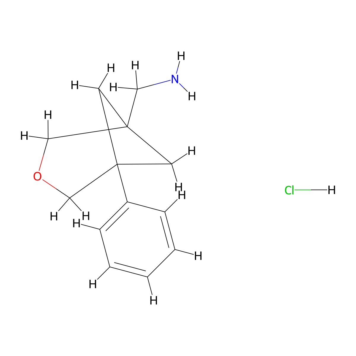 1-{5-Phenyl-3-oxabicyclo[3.1.1]heptan-1-yl}methanamine hydrochloride molecular structure, CAS 2919962-02-8
