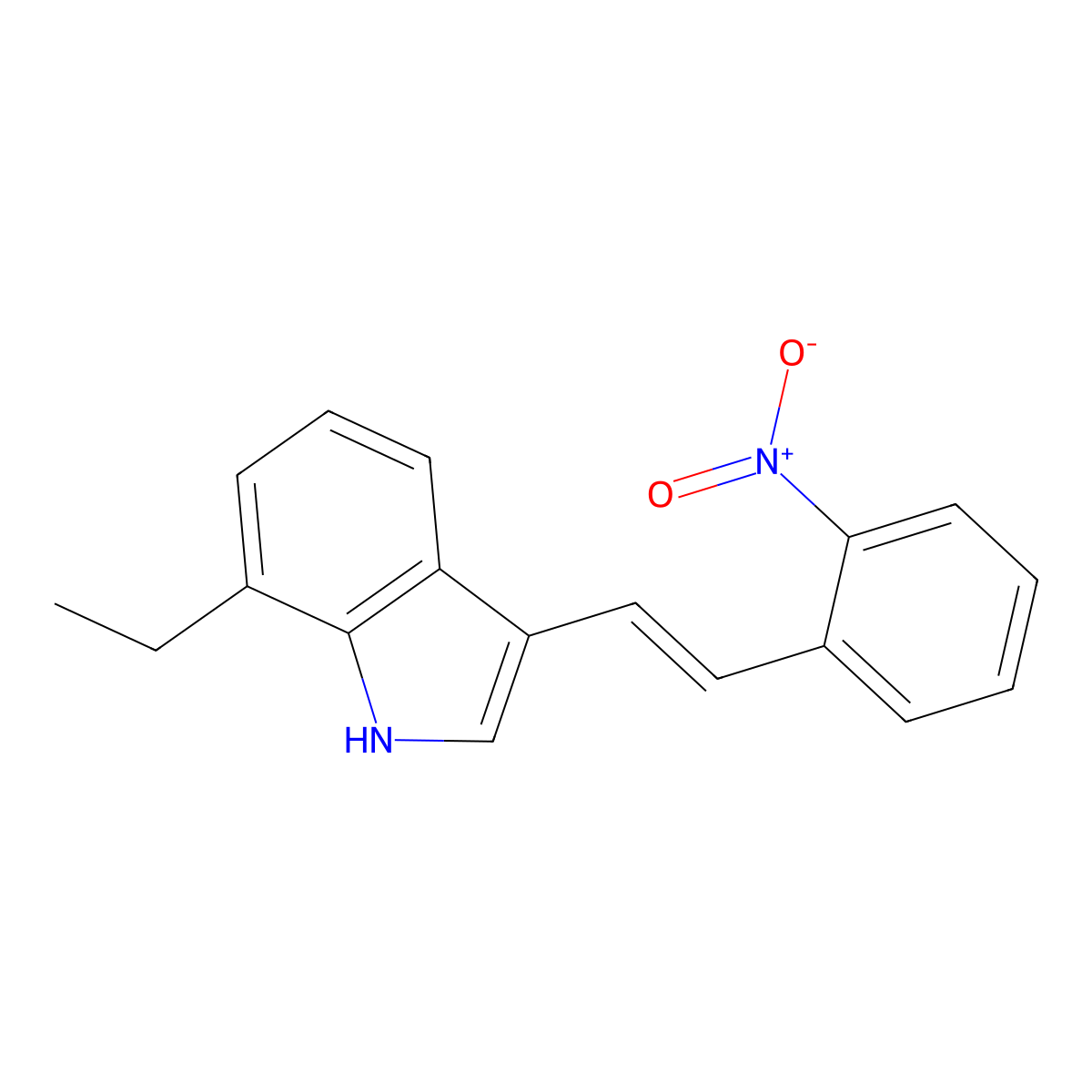 7-ethyl-3-[(1E)-2-(2-nitrophenyl)ethenyl]-1H-indole molecular structure, CAS 2919971-07-4