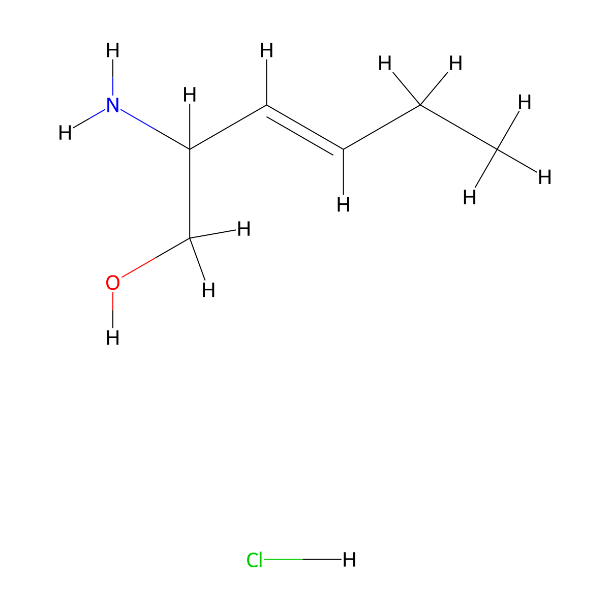 (E)-2-aminohex-3-en-1-ol;hydrochloride molecular structure, CAS 2919971-13-2