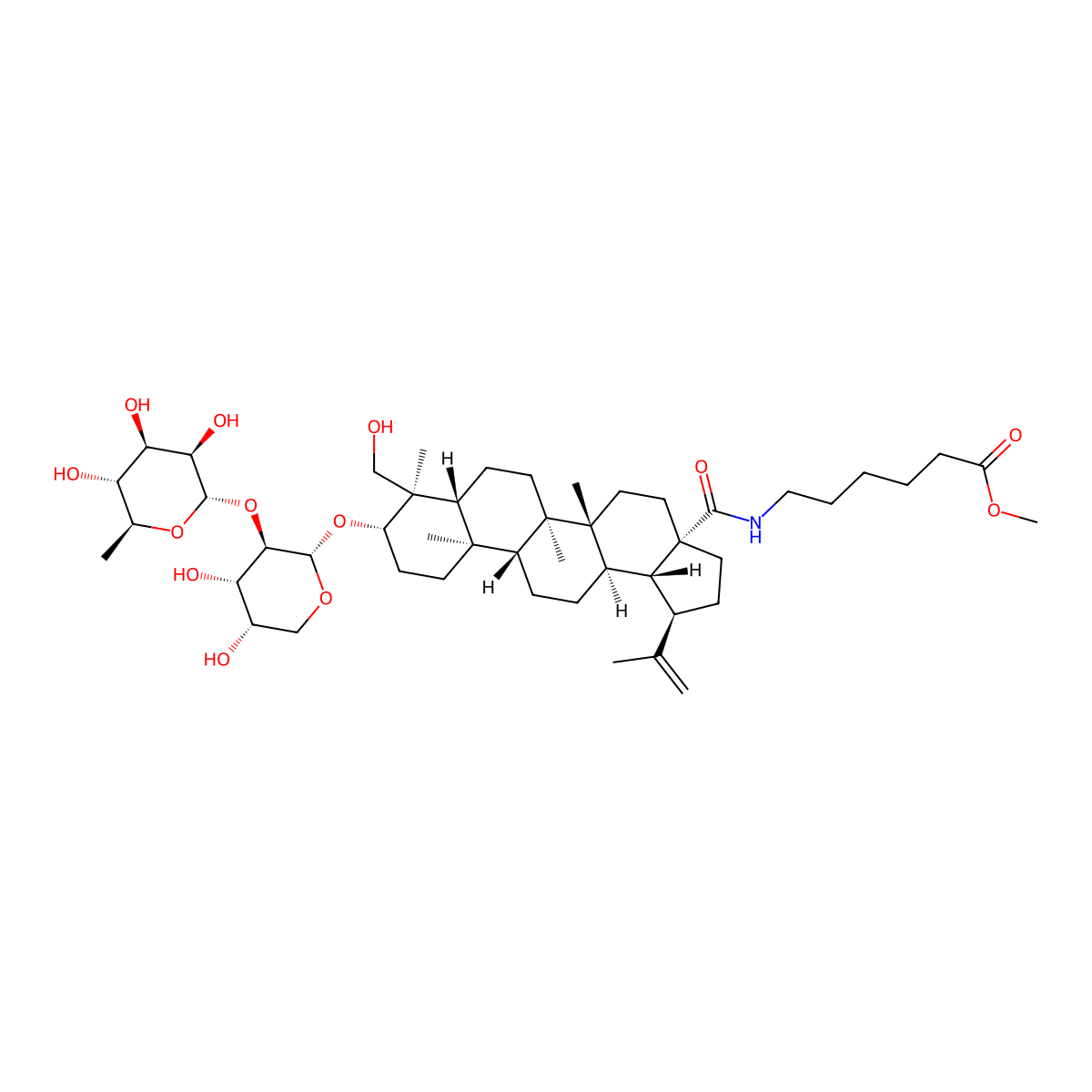 Anemoside A3-methyl 6-aminohexanoate molecular structure, CAS 2919975-48-5