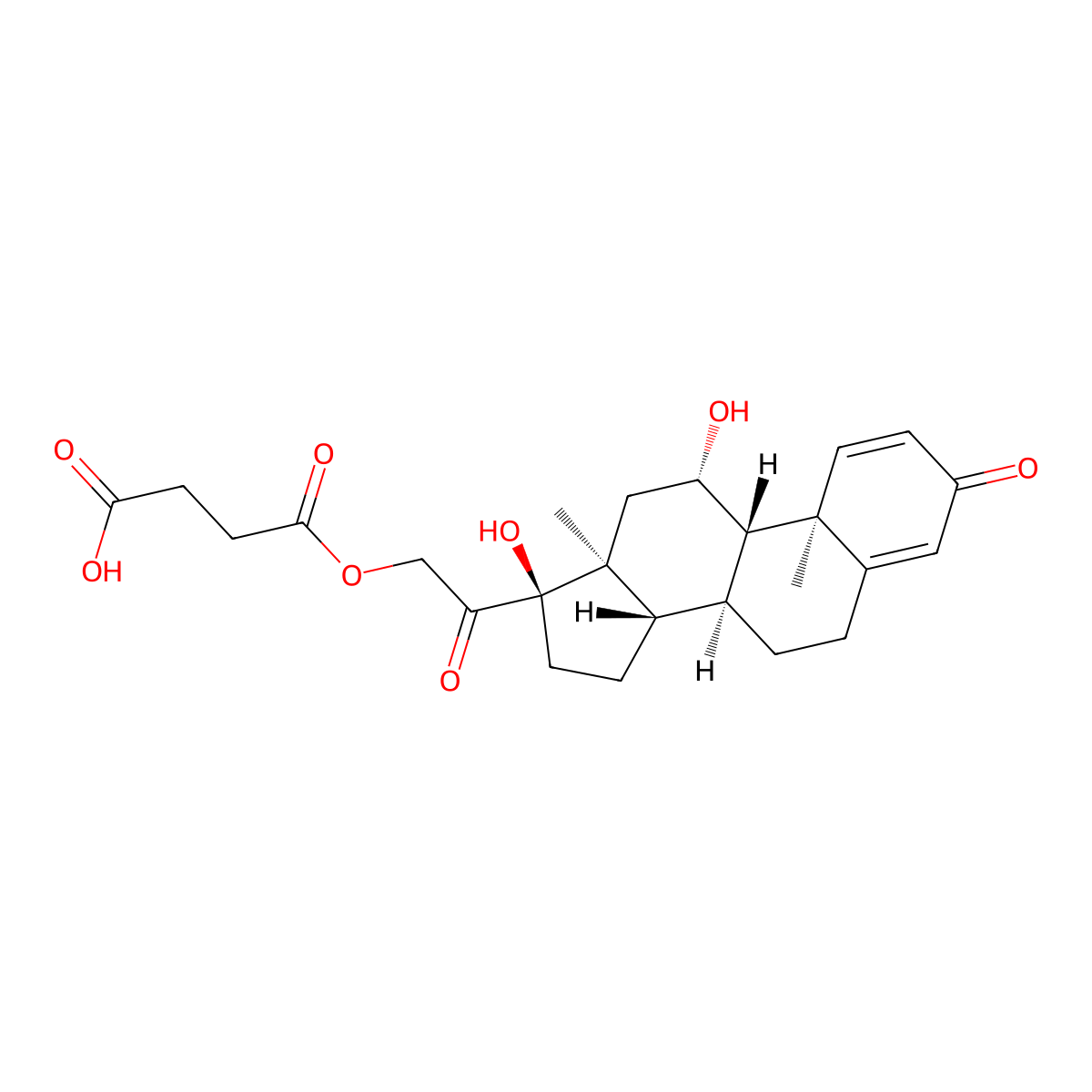 Prednisolone 21-hemisuccinate molecular structure, CAS 2920-86-7
