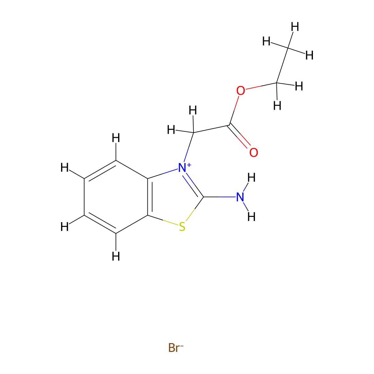2-Amino-3-(2-ethoxy-2-oxoethyl)benzo[d]thiazol-3-ium bromide molecular structure, CAS 29200-14-4