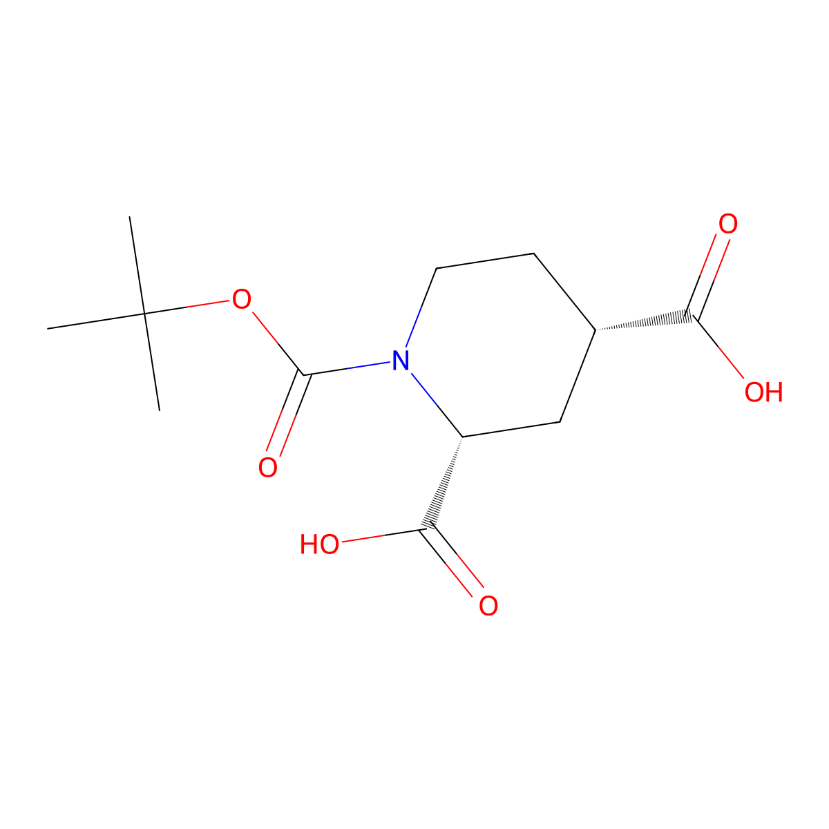 cis-1-Tert-butoxycarbonylpiperidine-2,4-dicarboxylic acid molecular structure, CAS 2920000-60-6