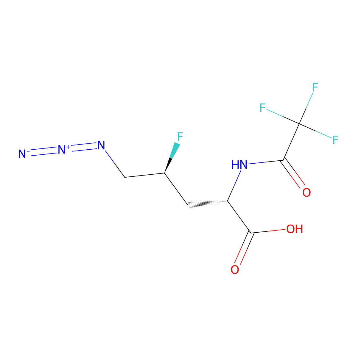 (2S,4S)-5-azido-4-fluoro-2-(2,2,2-trifluoroacetamido)pentanoic acid molecular structure, CAS 2920084-31-5
