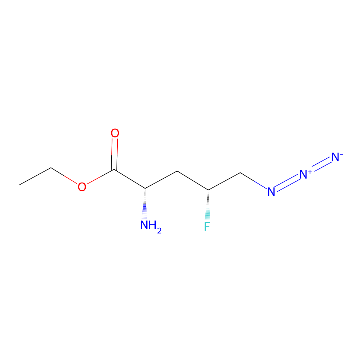 ethyl (2S,4R)-2-amino-5-azido-4-fluoropentanoate molecular structure, CAS 2920084-34-8