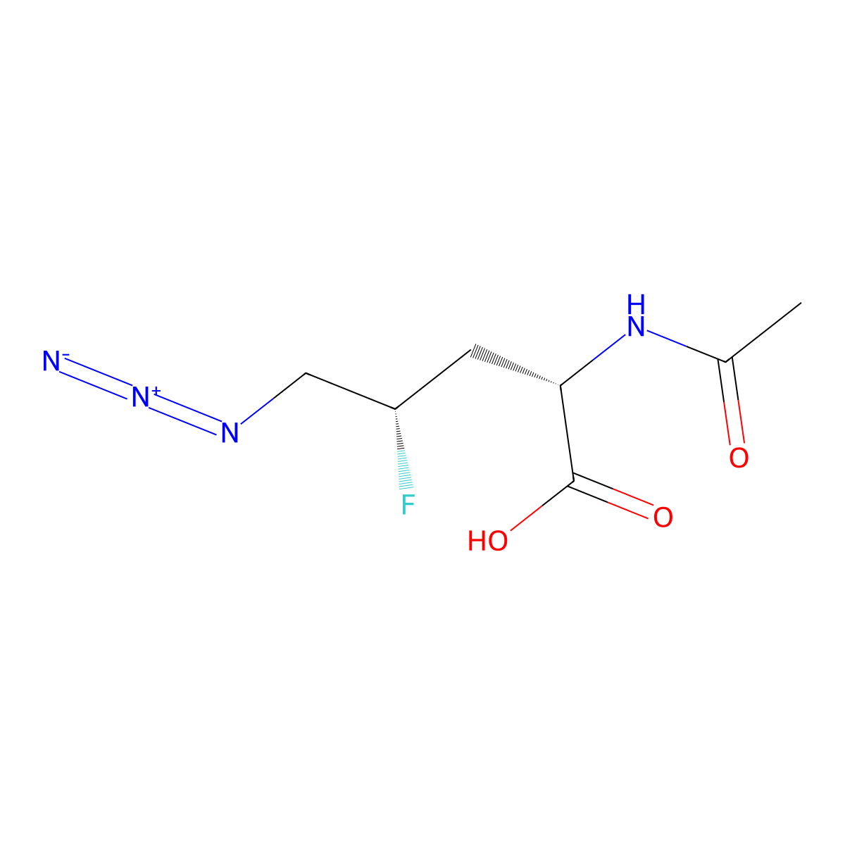 (2S,4S)-5-azido-2-acetamido-4-fluoropentanoic acid molecular structure, CAS 2920084-39-3