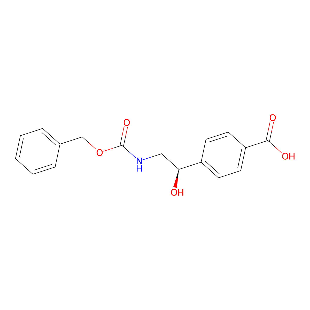 4-[(1R)-2-{[(benzyloxy)carbonyl]amino}-1-hydroxyethyl]benzoic acid molecular structure, CAS 2920084-44-0